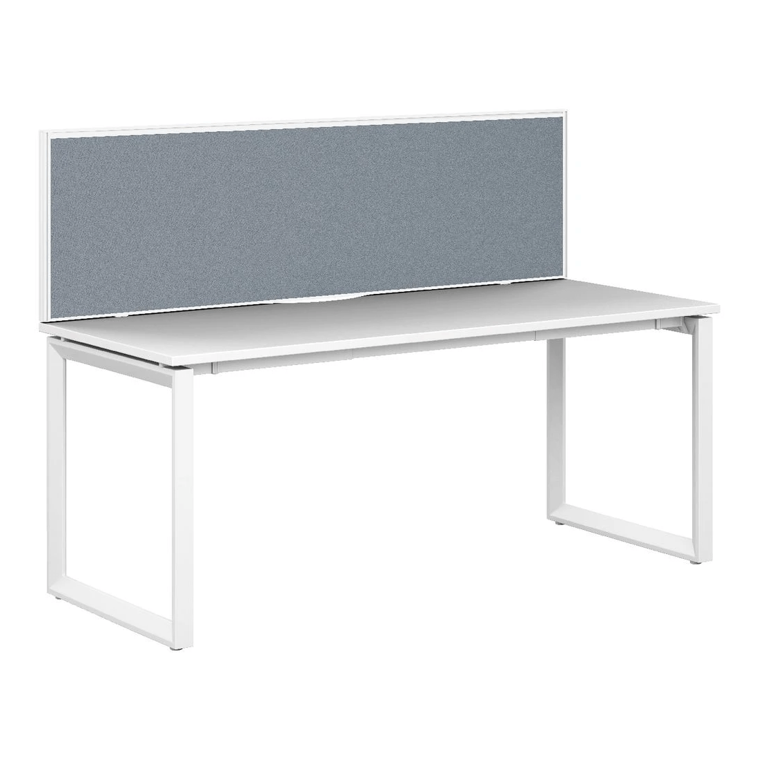 10 Stilford Screen 1800 W x 525 H mm White Frame Grey Fabric, 10 of 10