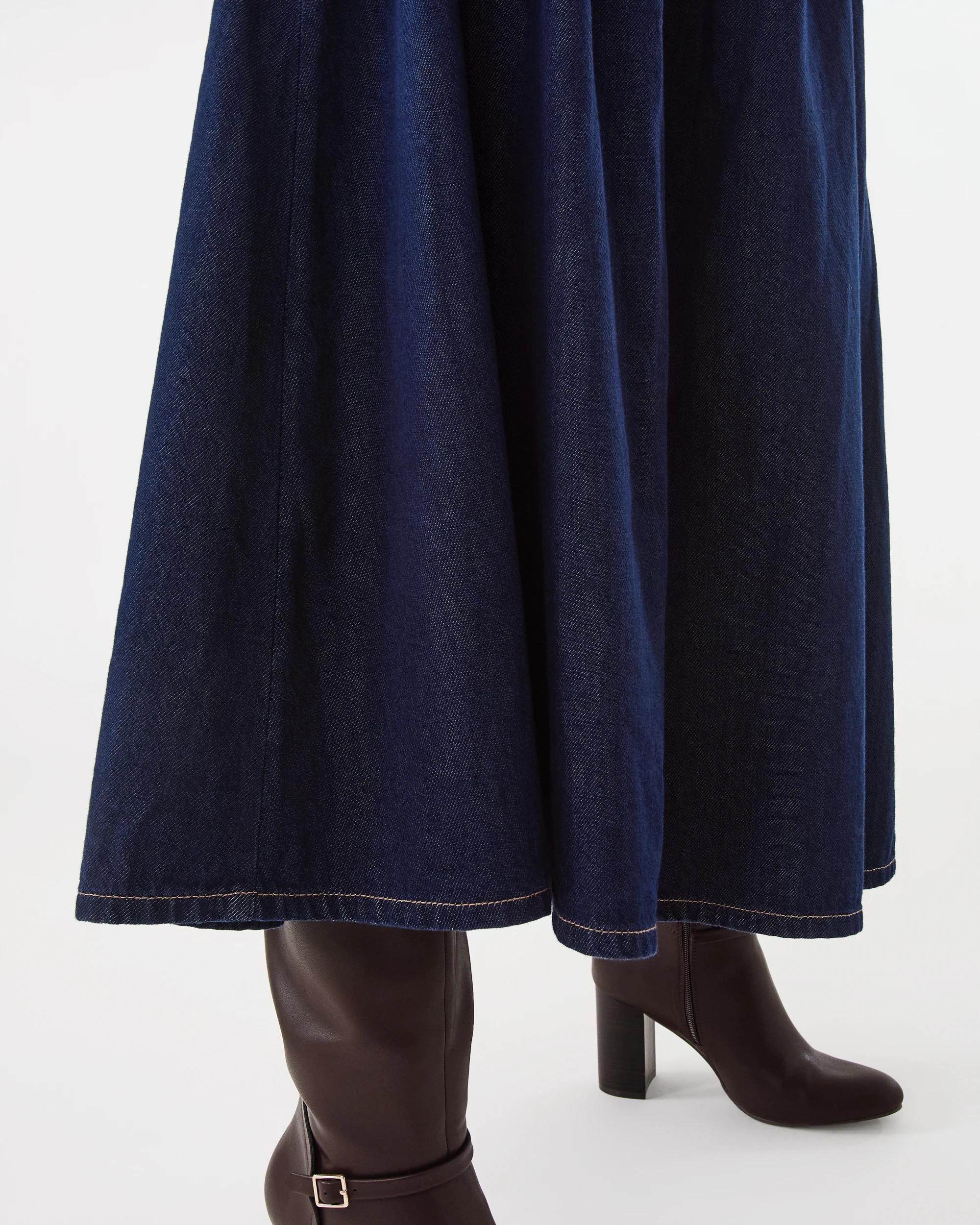 6 Denim Yoke Maxi Skirt Indigo Wsh, 6 of 6