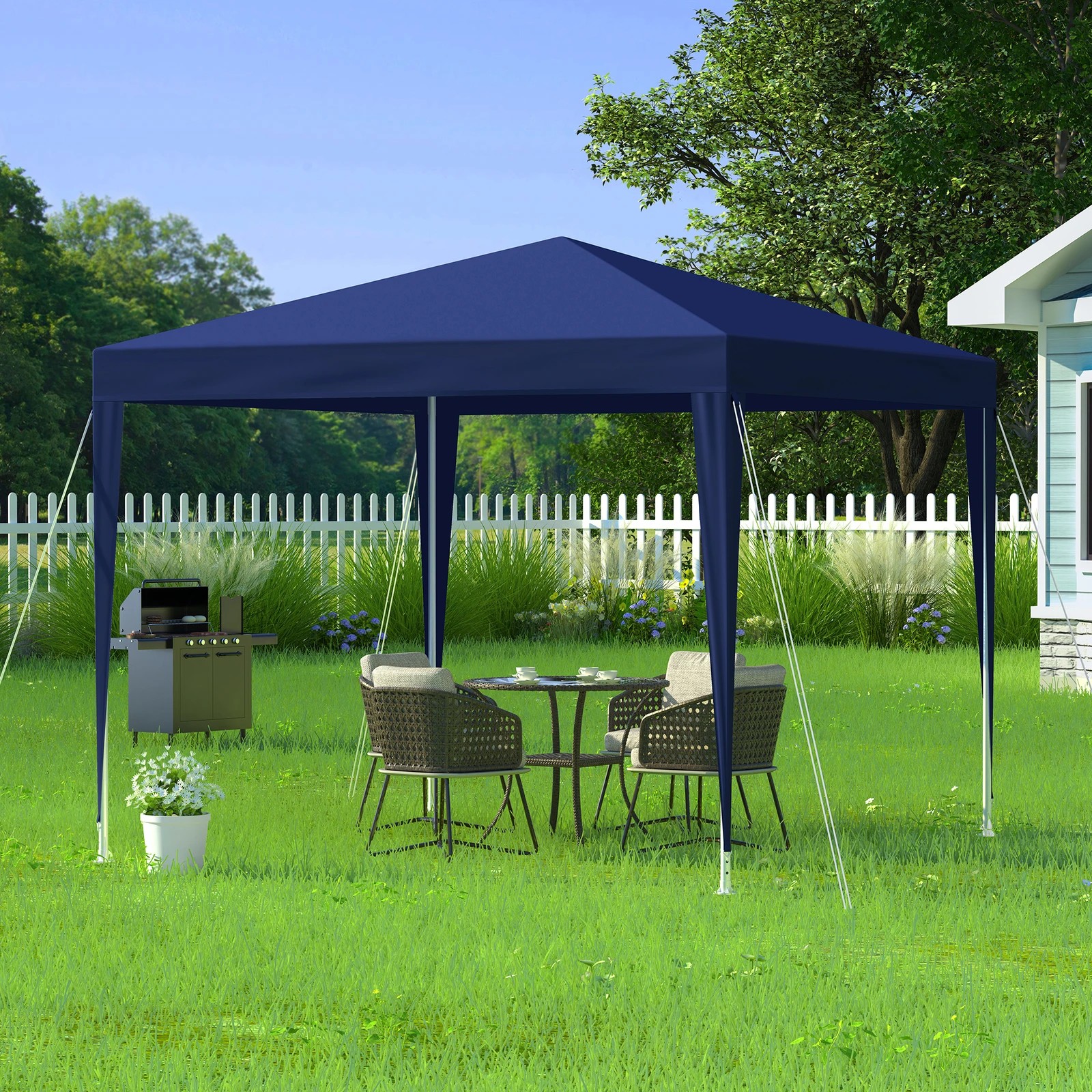 2 Alfordson Gazebo 3x3m Outdoor Wedding Camping Marquee Canopy Portable - Blue, 2 of 7