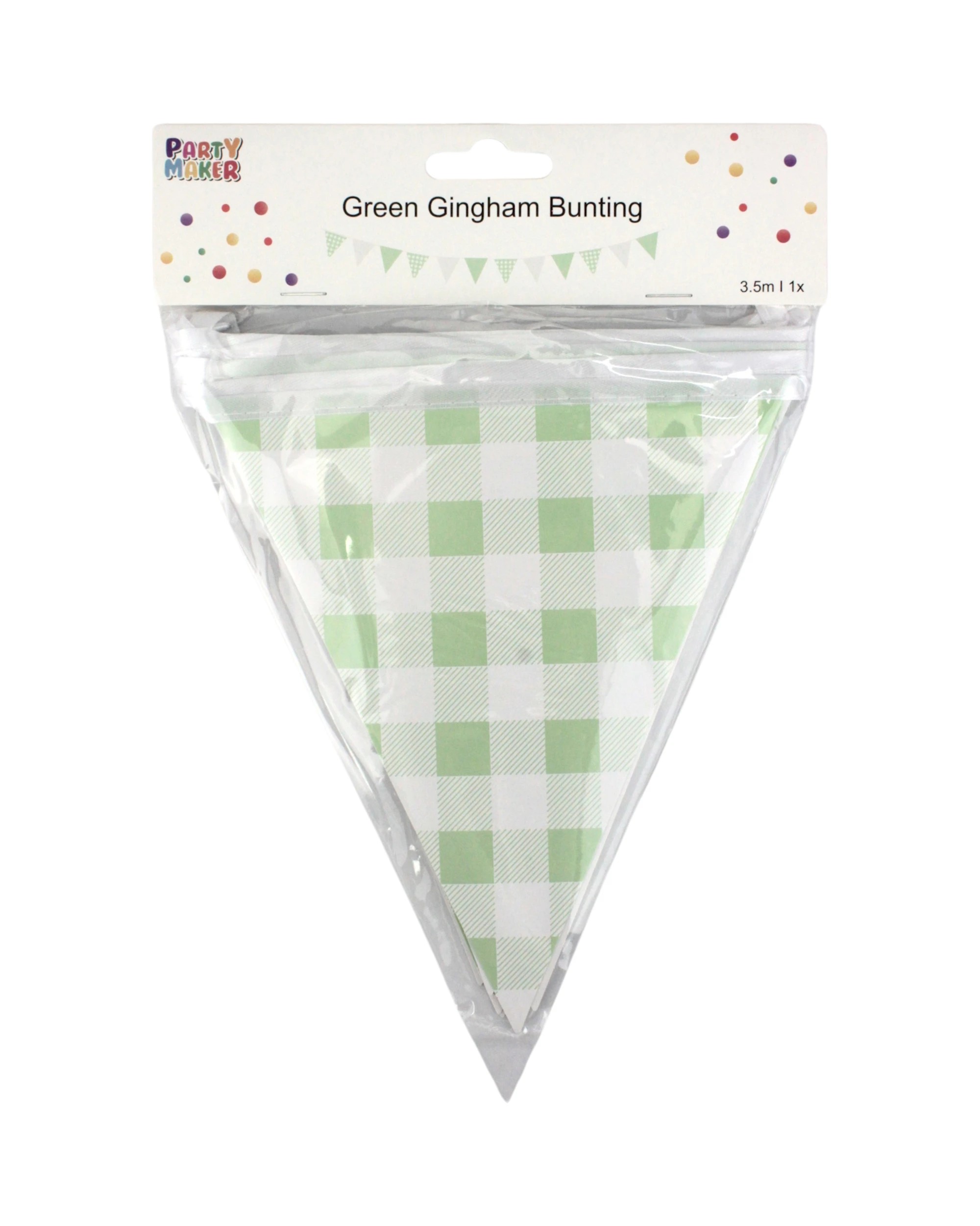 4 Partyrama Gingham Flag Banner 3.5m - Green, 4 of 5