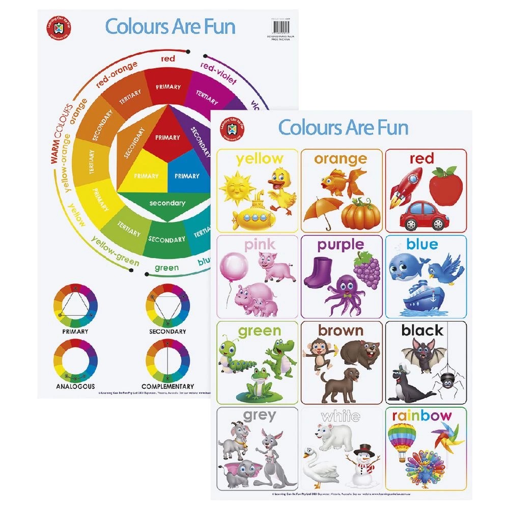 3 Learning Can Be Fun Colours Are Fun Double Sided Chart, 3 of 3