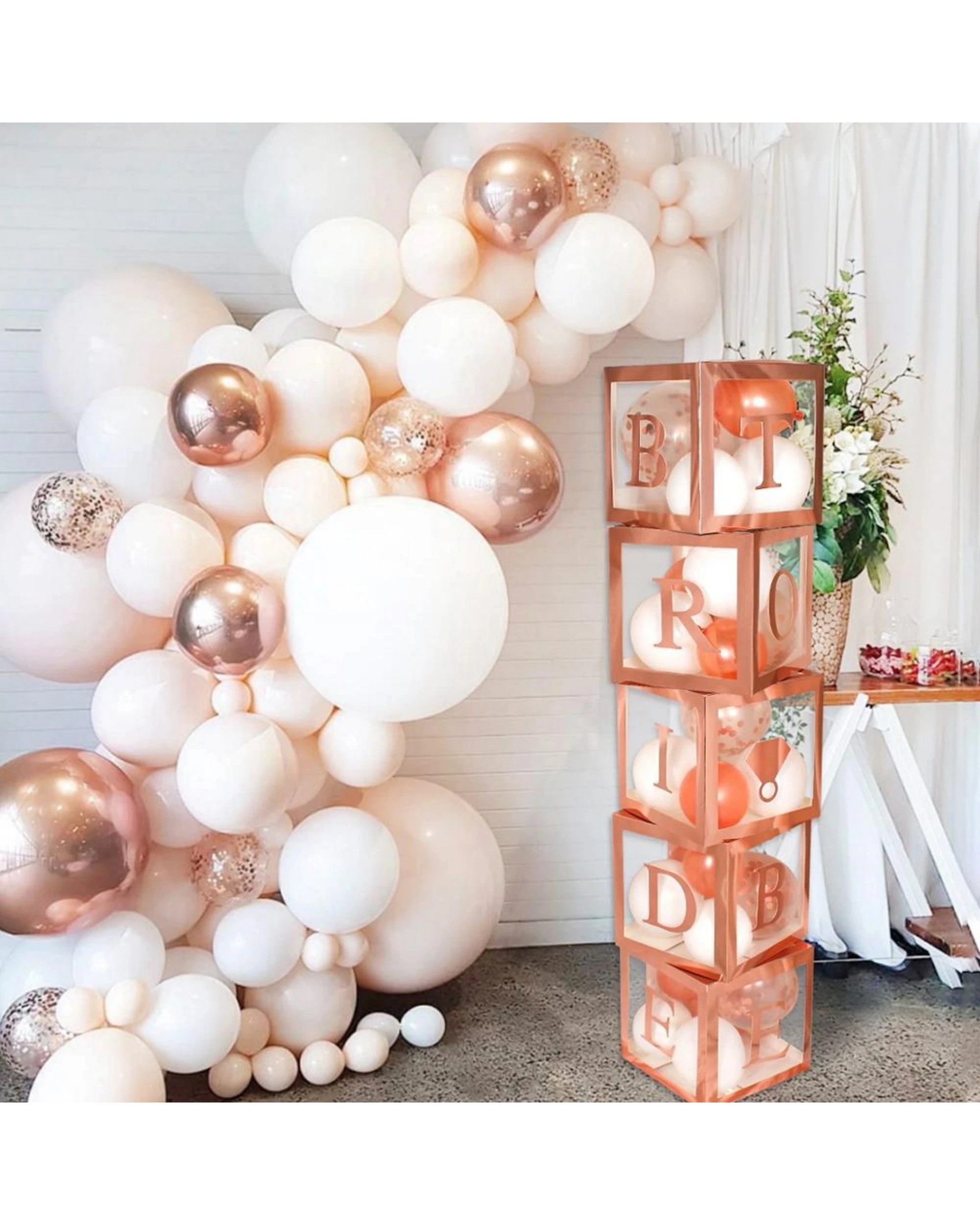 2 Party Maker Rose Gold Balloon Box 30cm - Gold, 2 of 4