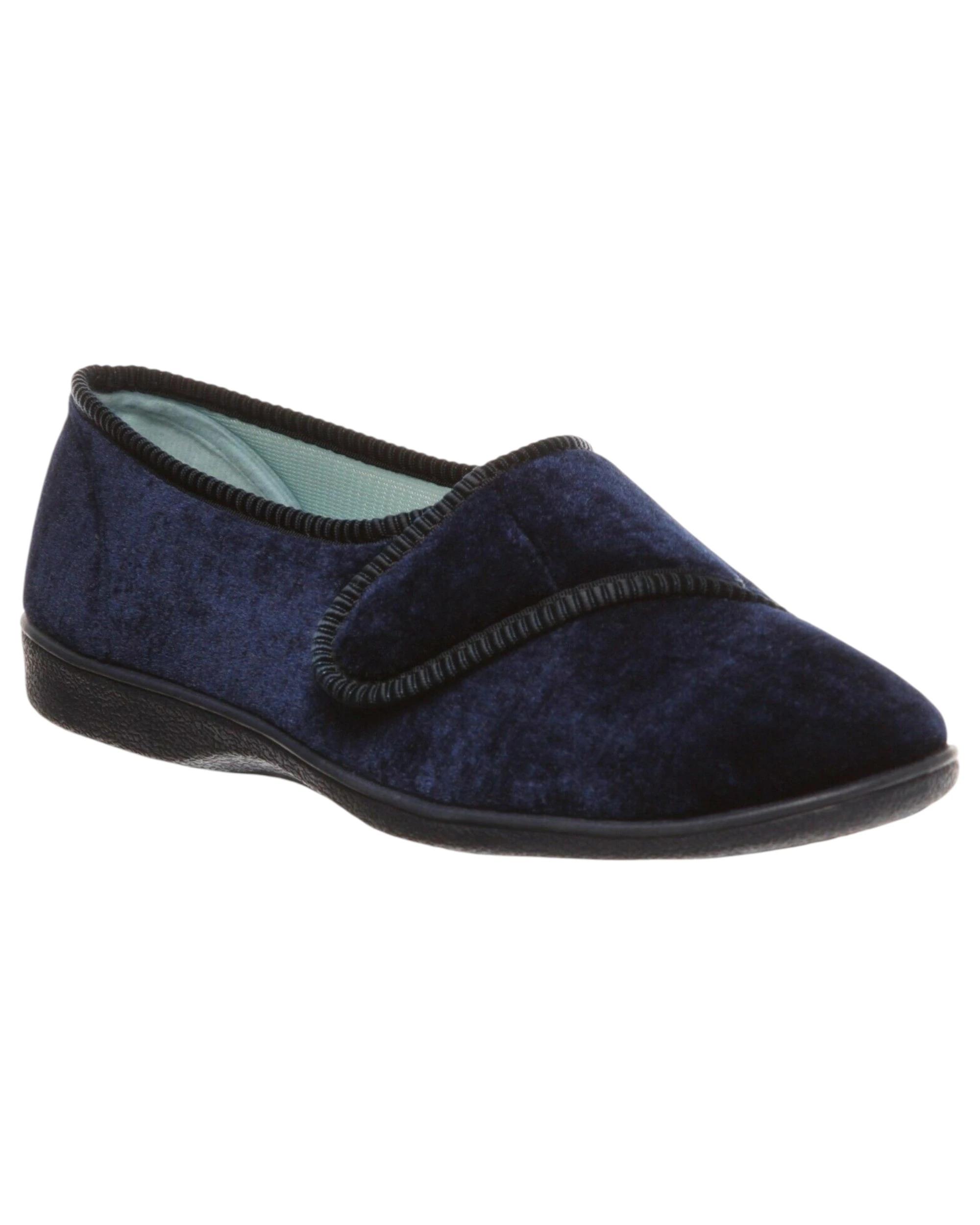 1 Grosby Womens Lilian Wine Red Moccasins Warm Shoes Slip On Slippers DEEP NAVY, 1 of 1