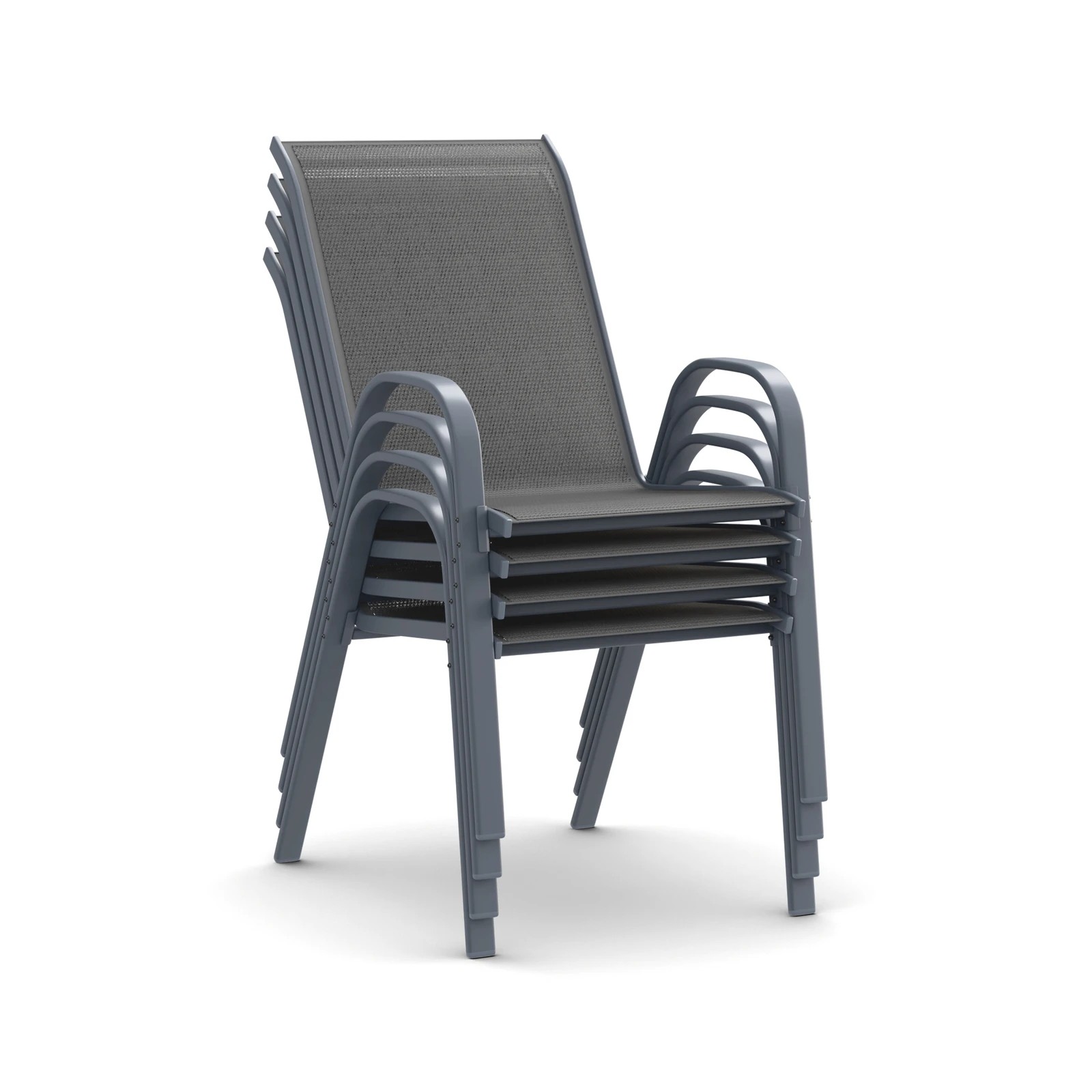 8 Alfordson 5PCS Outdoor Dining Set Table and Chairs Patio Furniture Round - Grey, 8 of 10