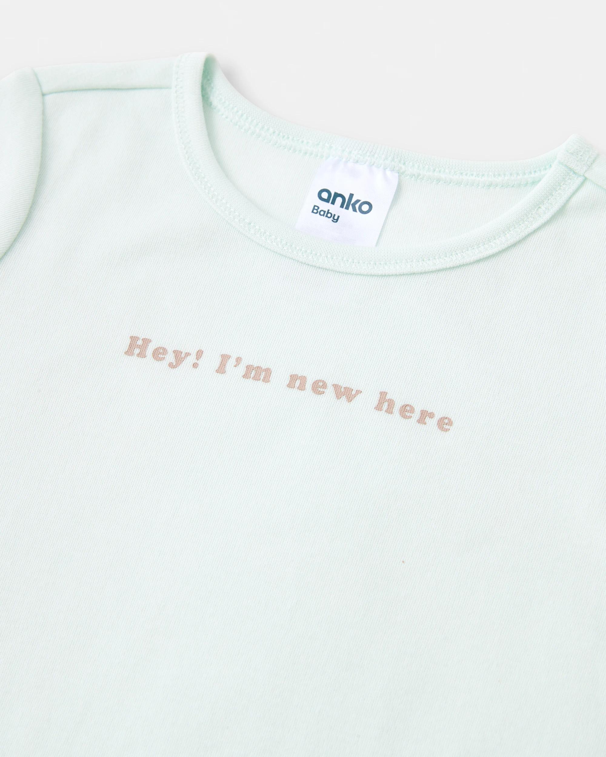 3 Cotton Short Sleeve Print Bodysuit New Here, 3 of 3