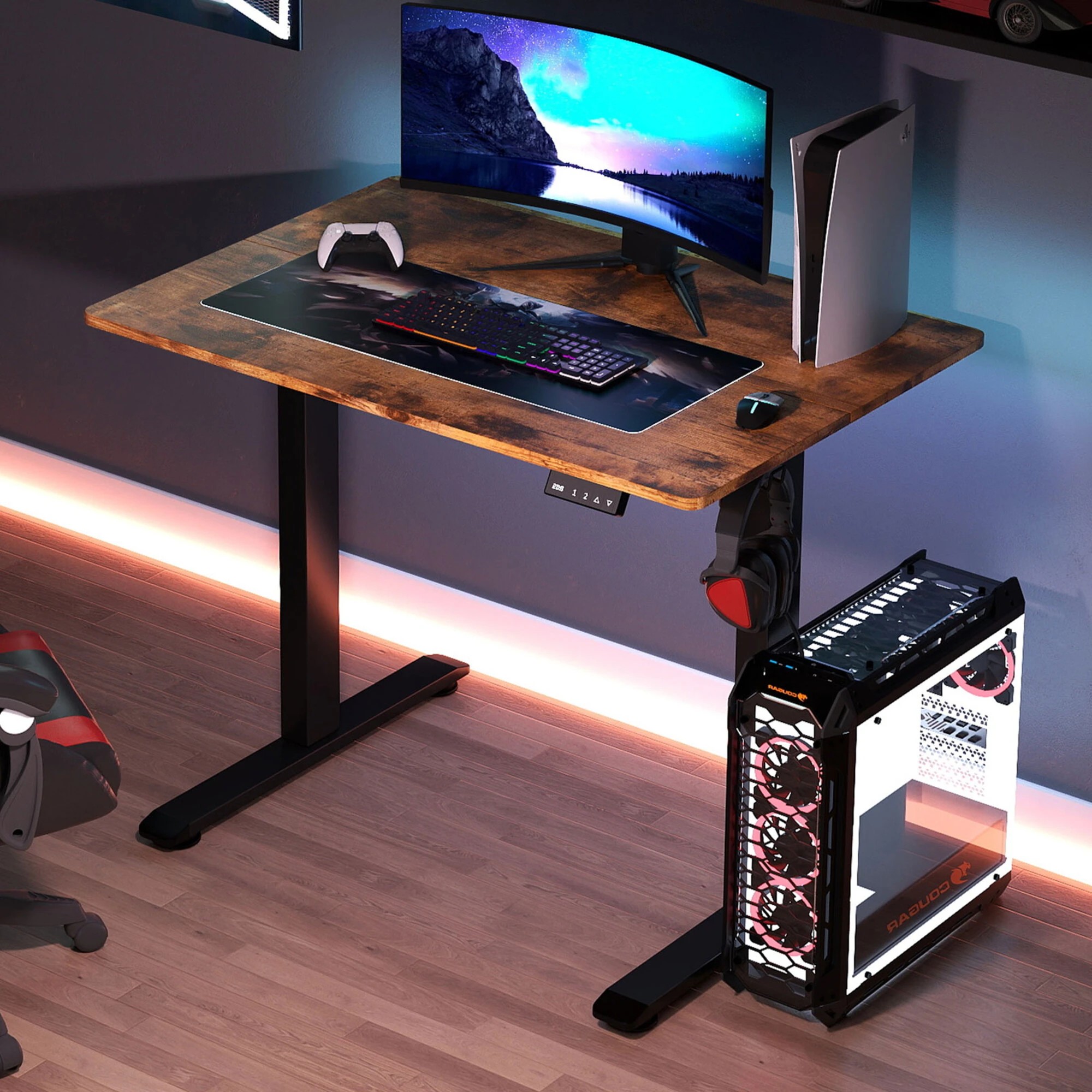 8 Levede Electric Standing Desk 90cm - Brown, 8 of 9