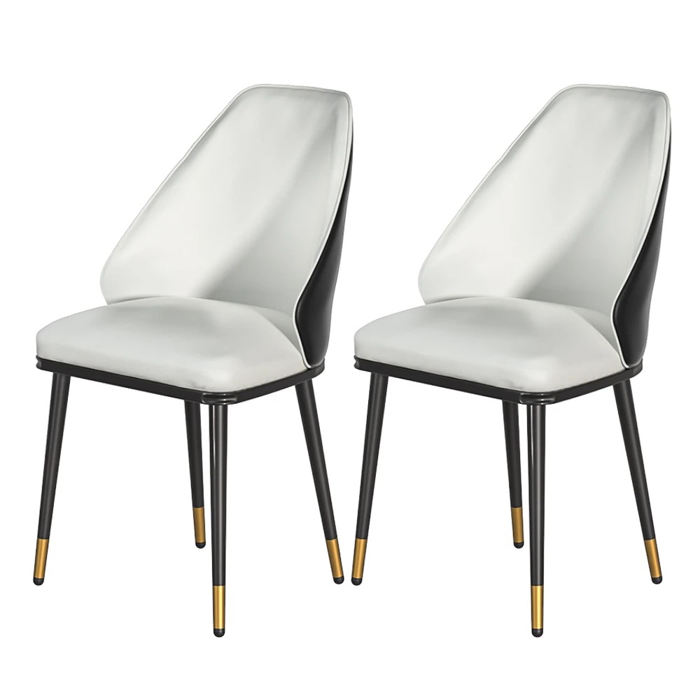 1 Artiss Dining Chairs Set of 2 Leather Seat  and - White, 1 of 5