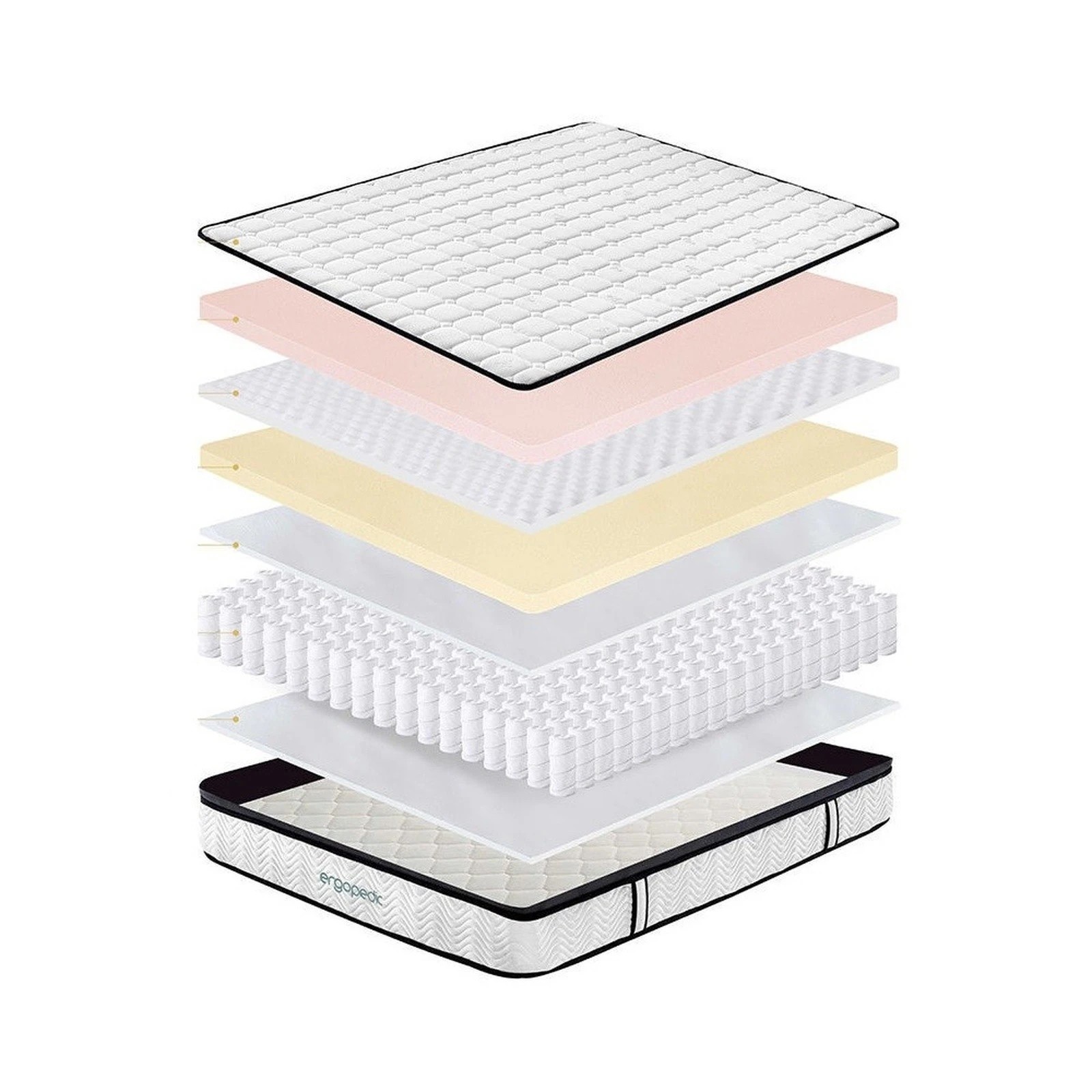 4 Ergopedic Mattress 5 Zone Latex Pocket Spring Mattress In A Box 30cm - Double Bed - White - Double Bed - White, 4 of 9