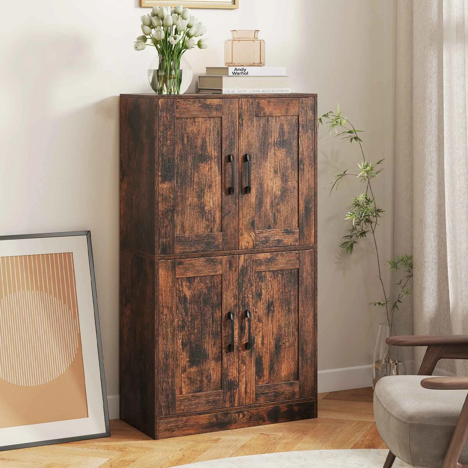 2 Costway 110cm Bathroom Storage Cabinet Kitchen Pantry Sideboard, 2 of 5