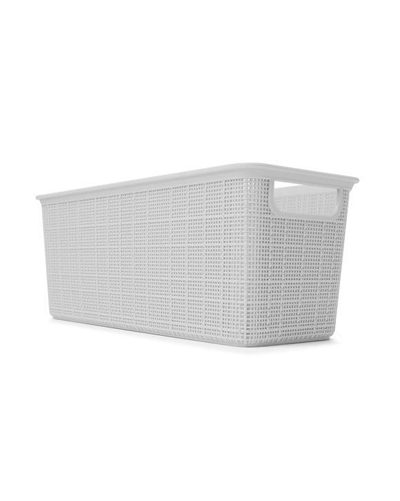 4.5L Rectangle Linen Weave Basket - Grey