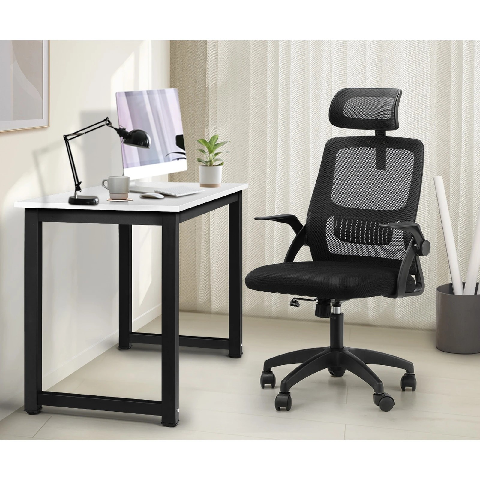 5 Oikiture Home Office Desk And Chair Set Computer Desk Mesh Office Chair
 - Multi, 5 of 10
