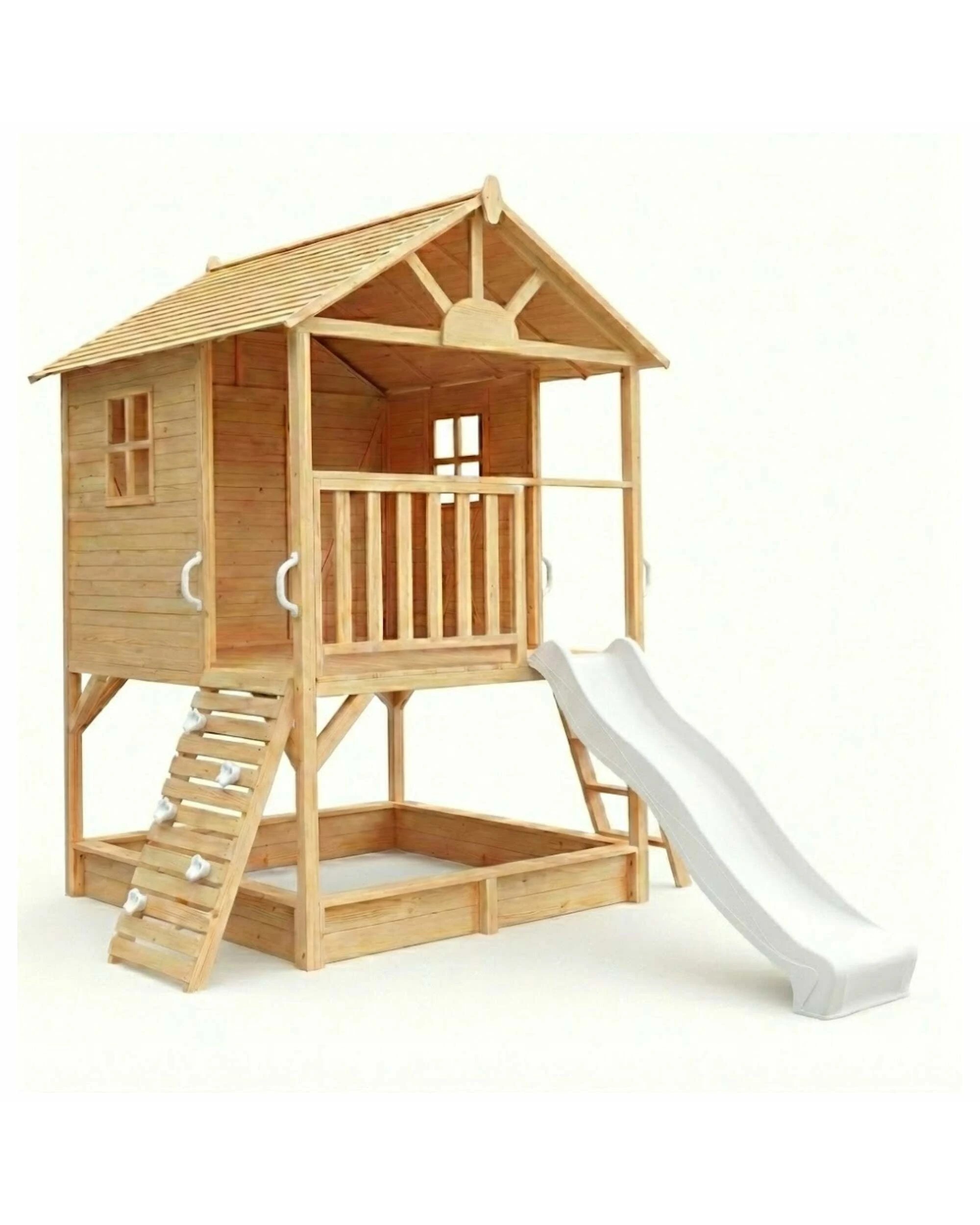 5 Hide & Seek Kids My Kidz Shack Cubby House with Slide - Bright - White, 5 of 5