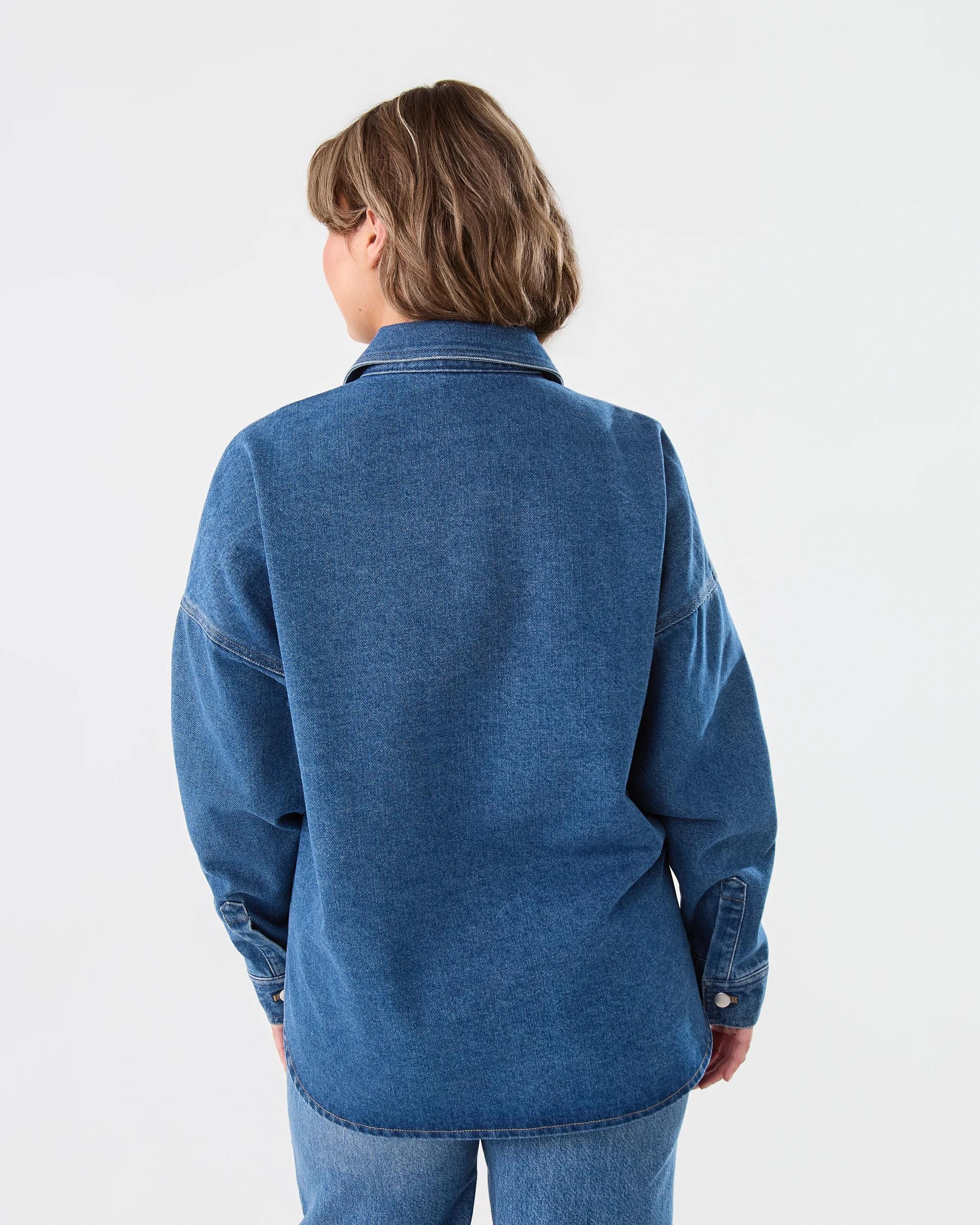 3 Long Sleeve Denim Shirt Mid Wash, 3 of 6