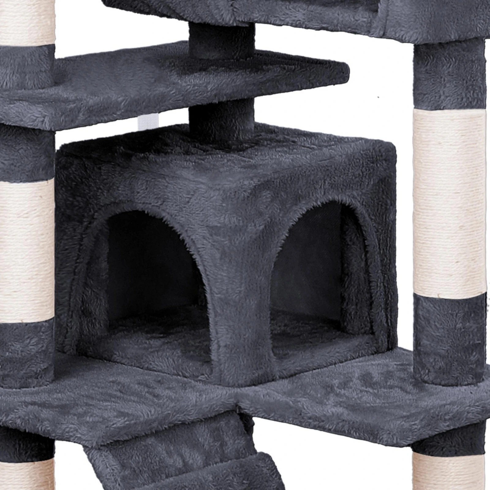 6 Beastie Cat Tree Scratching Post Scratcher Tower Condo House Furniture Wood 134CM - Grey, 6 of 6
