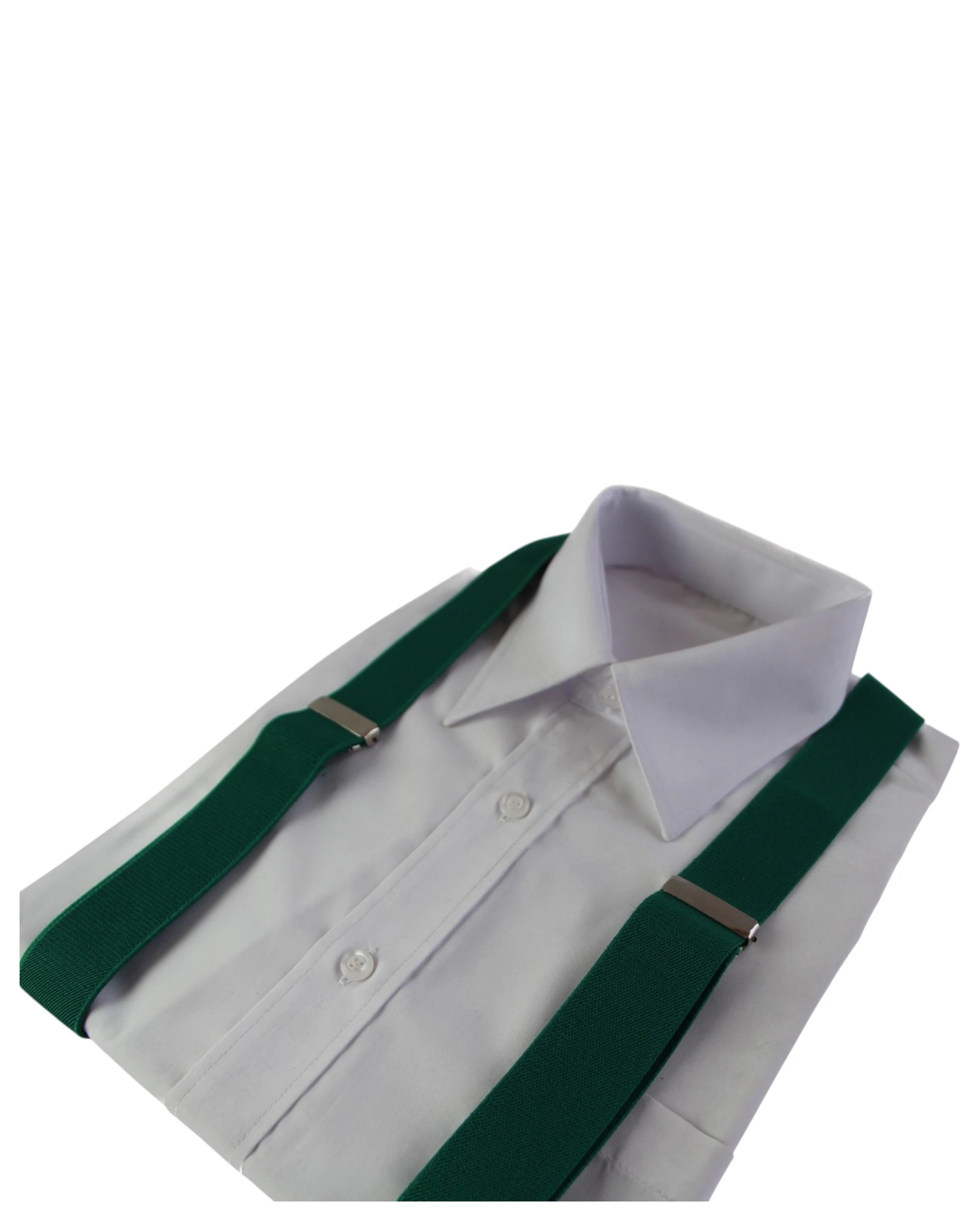 1 Zasel Mens Wide Heavy Duty Adjustable 100cm Bottle Green Suspenders, 1 of 1