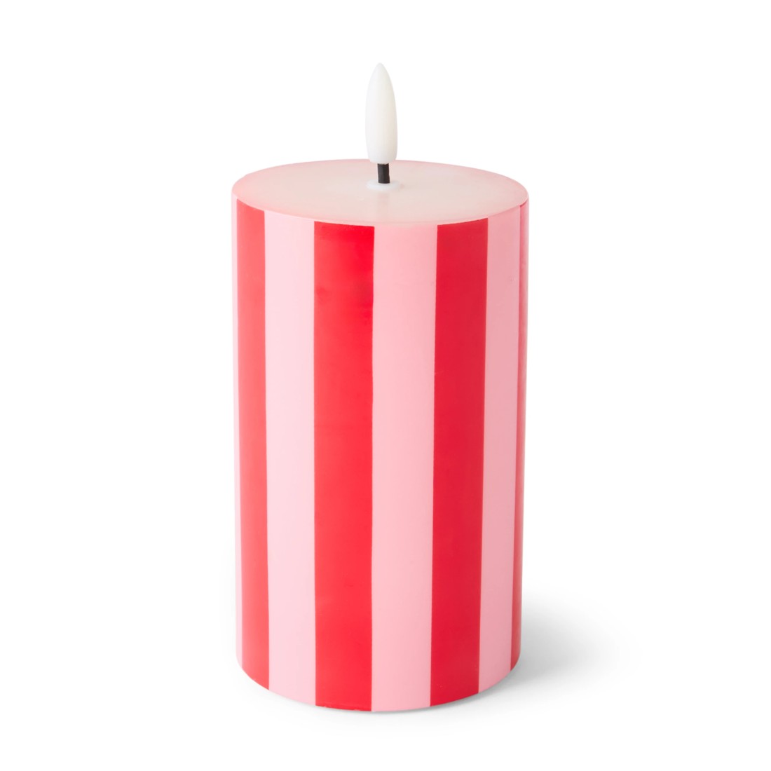 6 LED Pink and Red Stripe Candle Set, 6 of 9