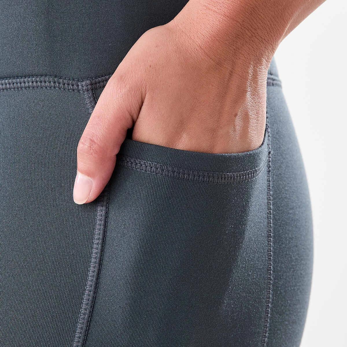 5 Active Womens Full Length Fleece Leggings HARMONY GREY, 5 of 5