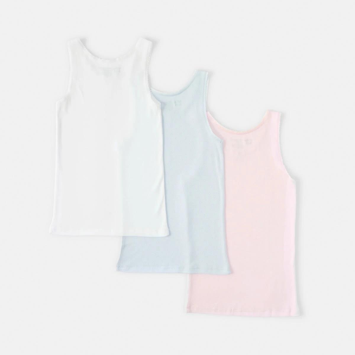 2 3 Pack Super Soft Singlets Wht Multi, 2 of 6