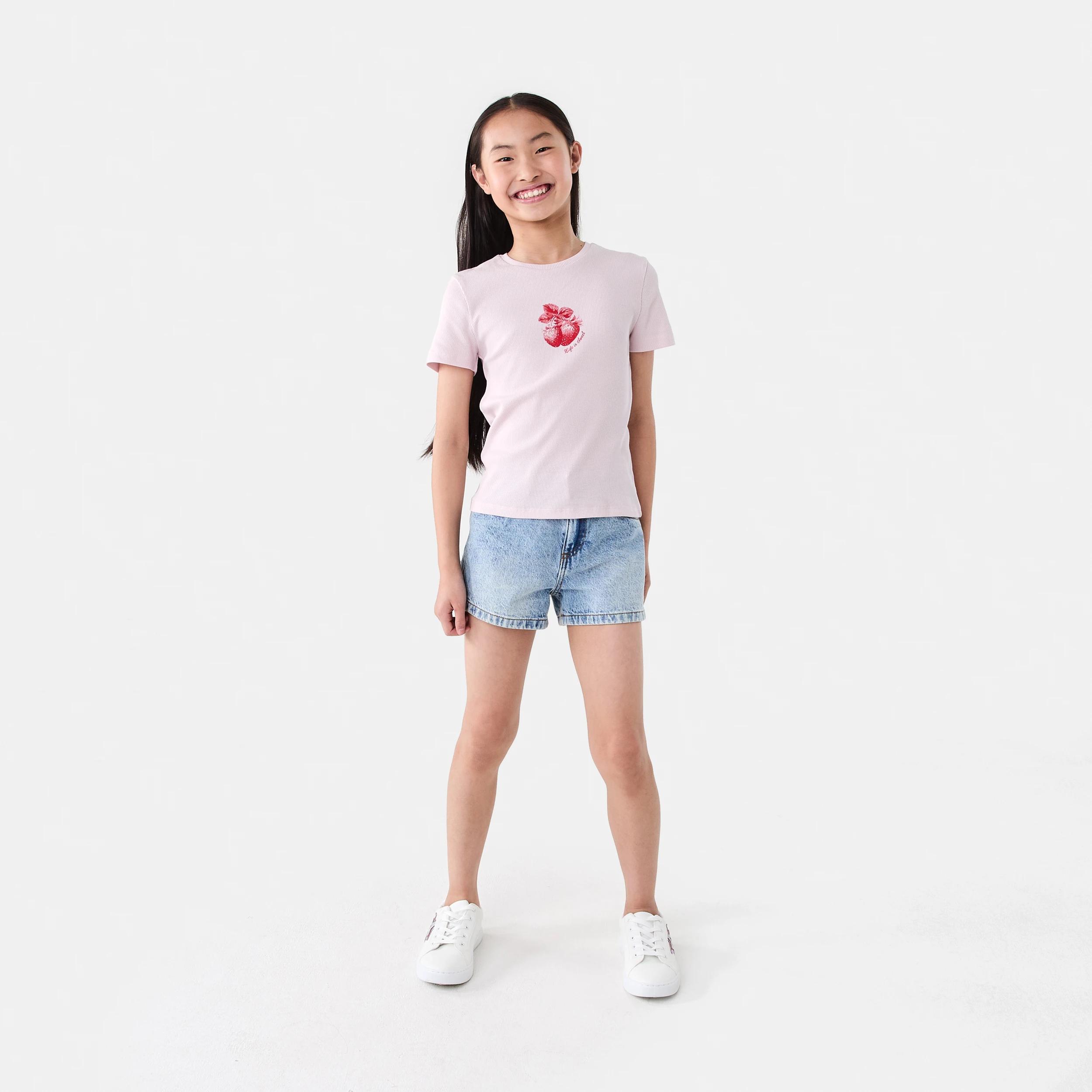 5 Short Sleeve Rib Top Pnk Fruit, 5 of 6