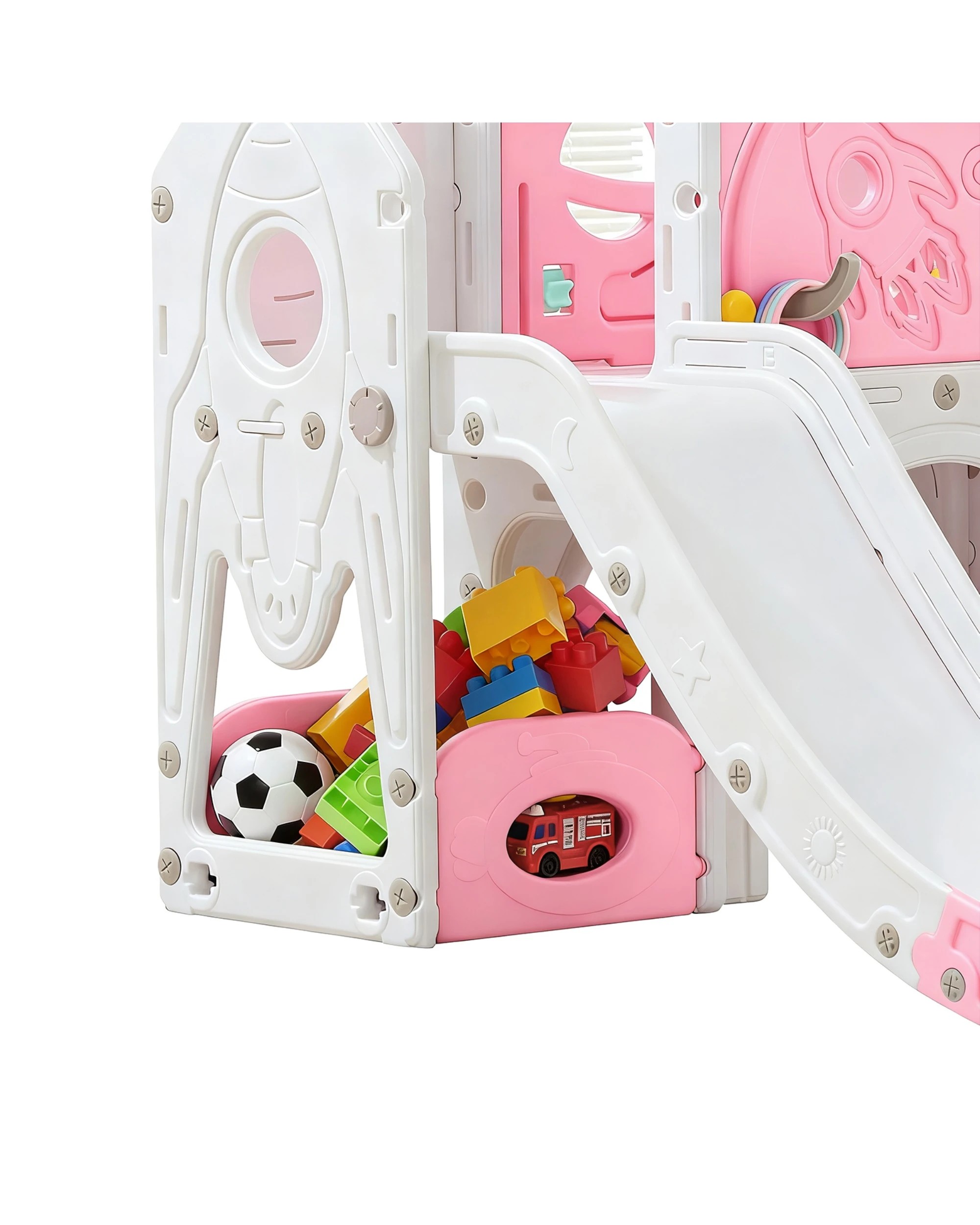8 Advwin 9 in 1 L-Shaped Toddler Slide Indoor Baby Slide Kids Playset Outdoor Playground, 8 of 10
