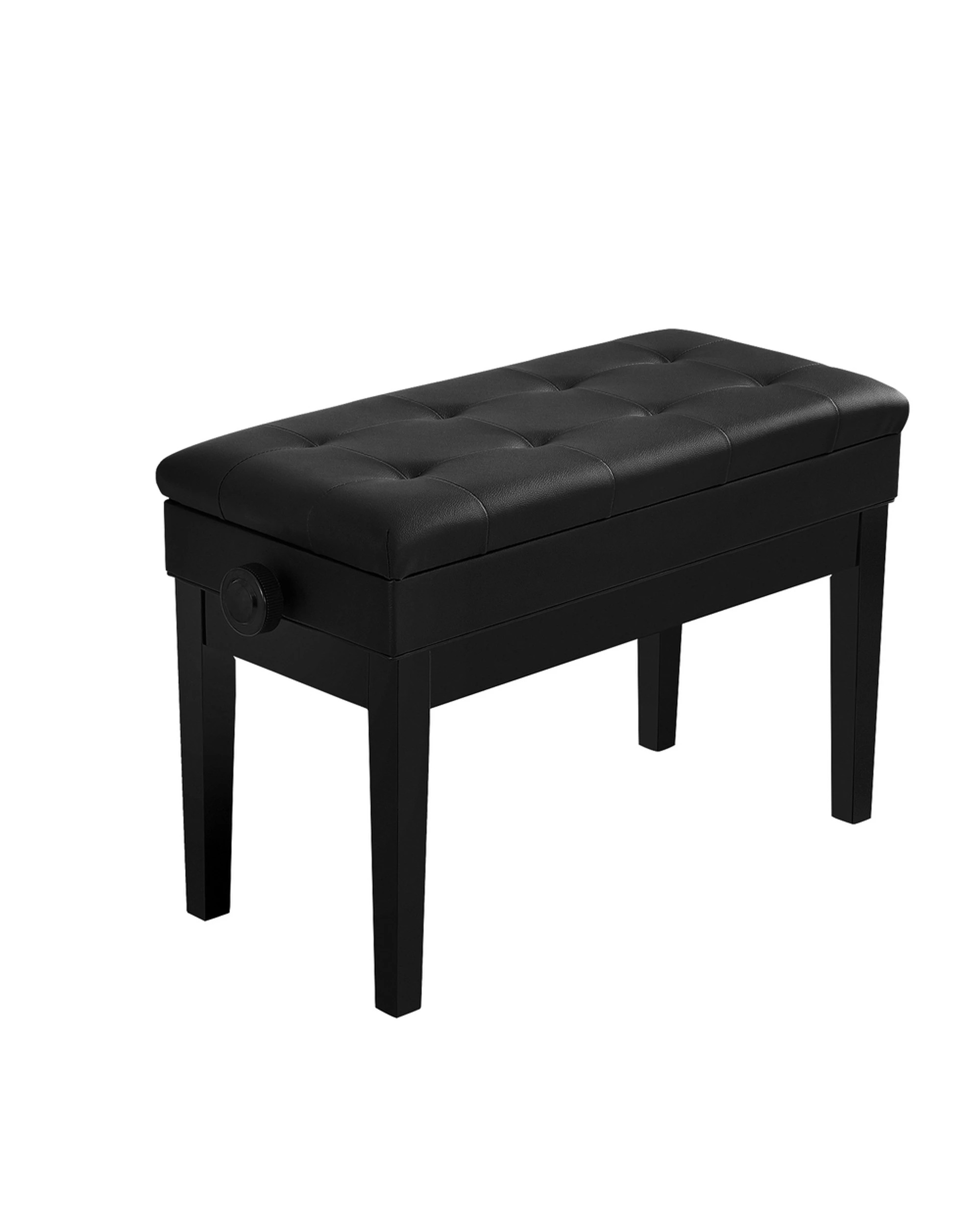 1 Alpha Piano Bench Stool Adjustable Height Keyboard Seat - Black, 1 of 4