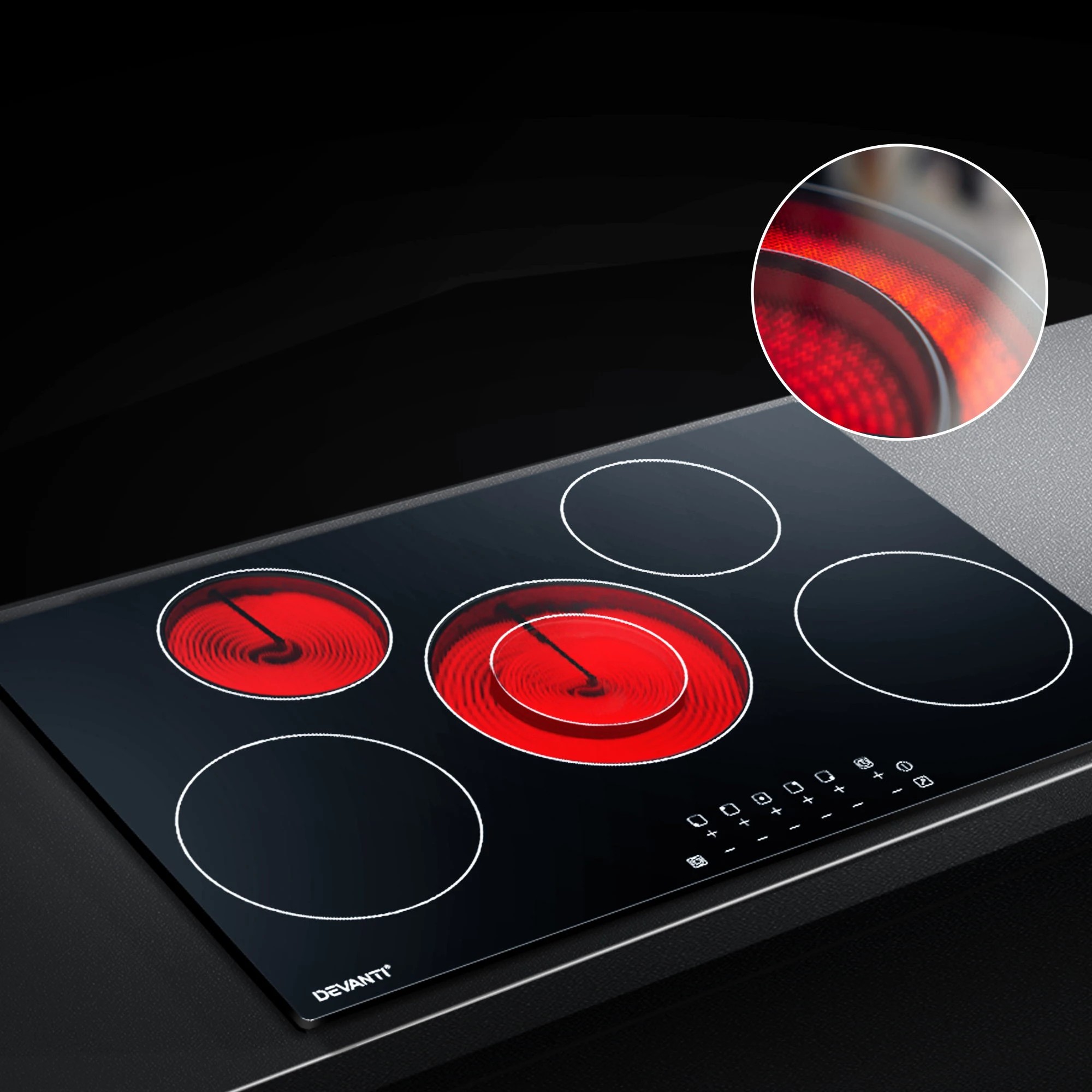 6 Devanti Electric Ceramic Cooktop - Black, 6 of 10
