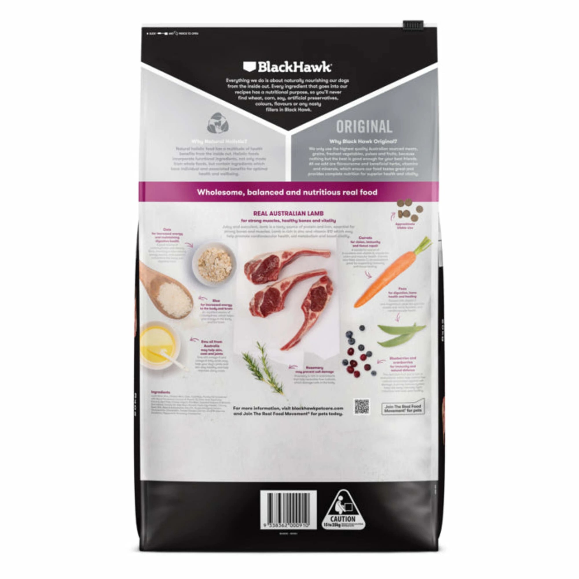 2 Black Hawk Adult Dog Lamb & Rice 20kg, 2 of 2