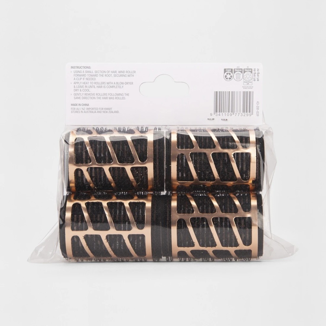 5 4 Pack Thermal Blow Dry Rollers - Medium, Black and Gold Look, 5 of 5