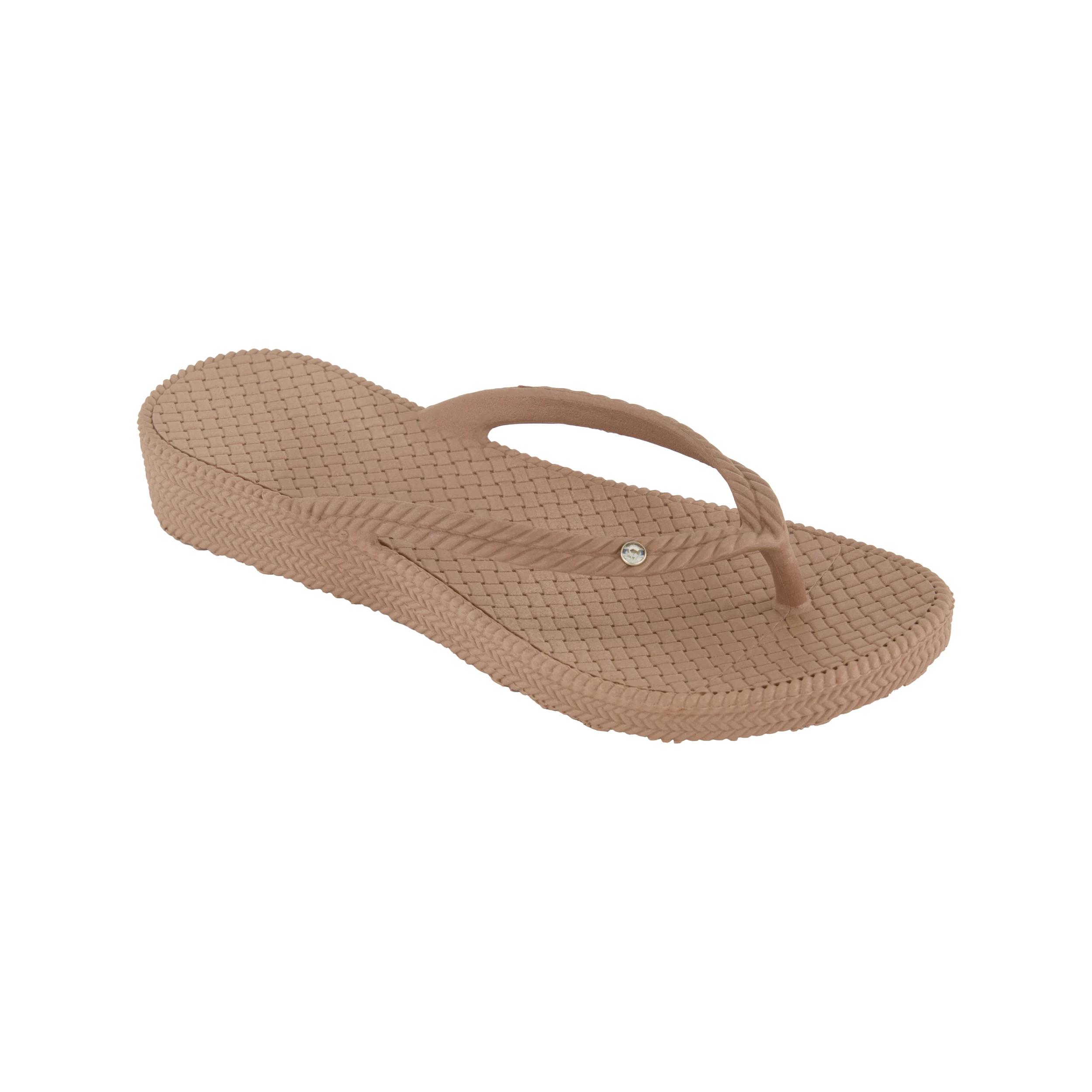 1 Braided Wedge Beach Thongs Natural, 1 of 3