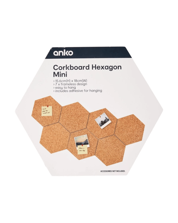 7 Piece Mini Corkboard Hexagons