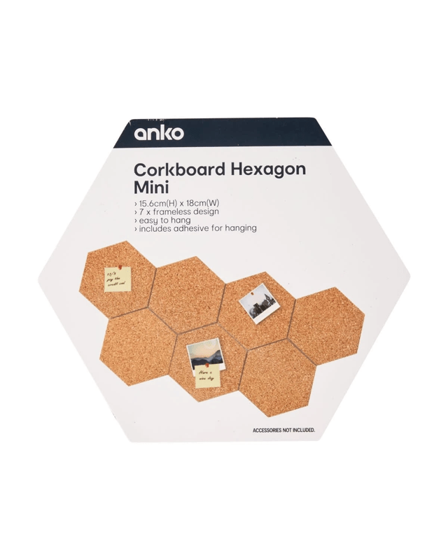 7 Piece Mini Corkboard Hexa