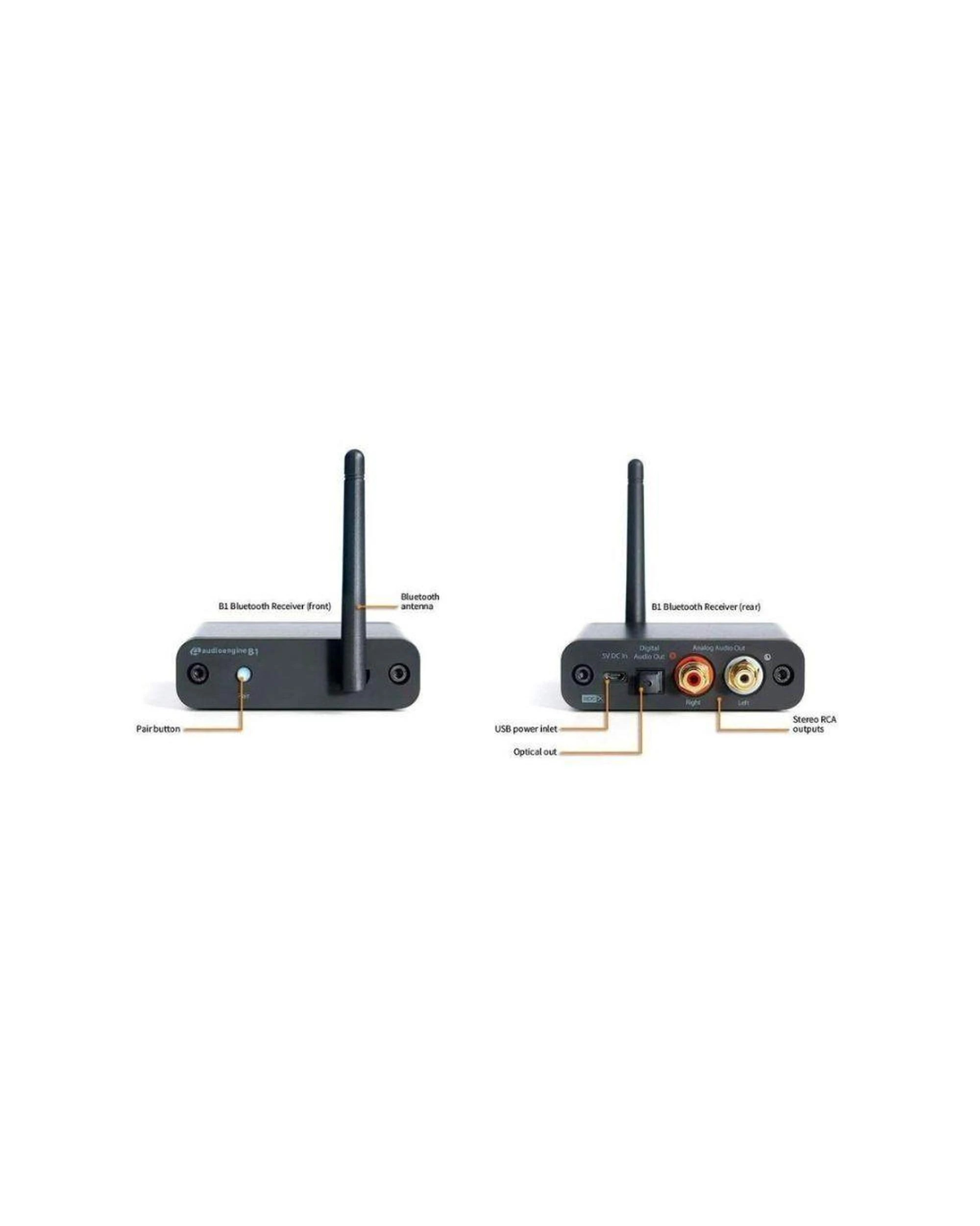 4 Audioengine B1 Bluetooth Music Receiver Optical and RCA outputs Grey, 4 of 6