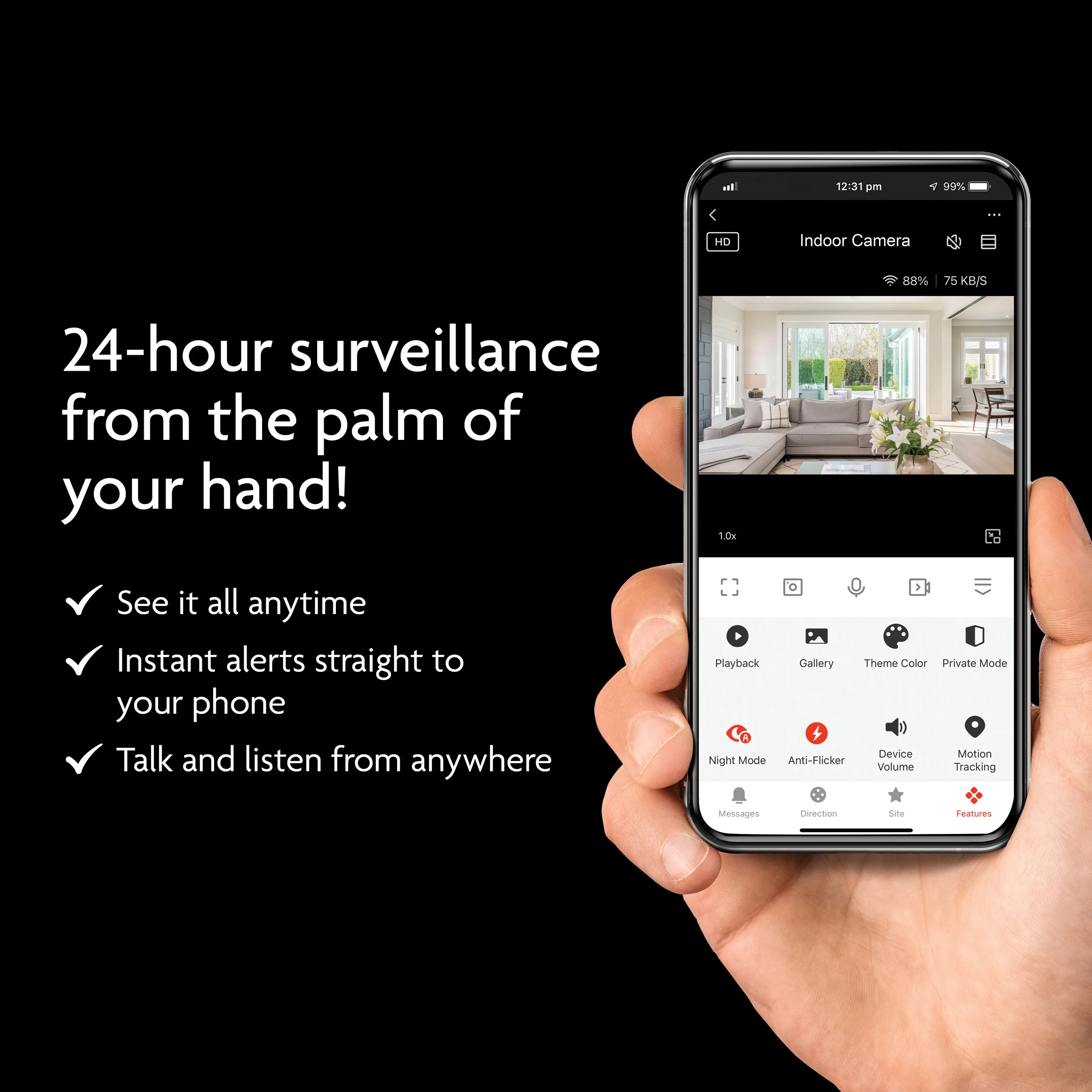 6 Mirabella Genio Smart Pan & Tilt Indoor Security Camera, 6 of 10