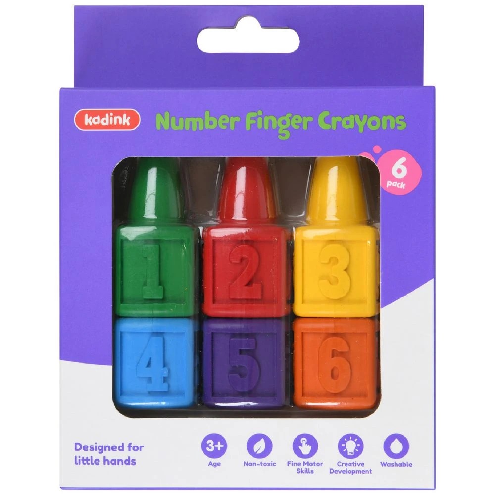 1 Kadink Number Finger Crayons 6 Pack, 1 of 4