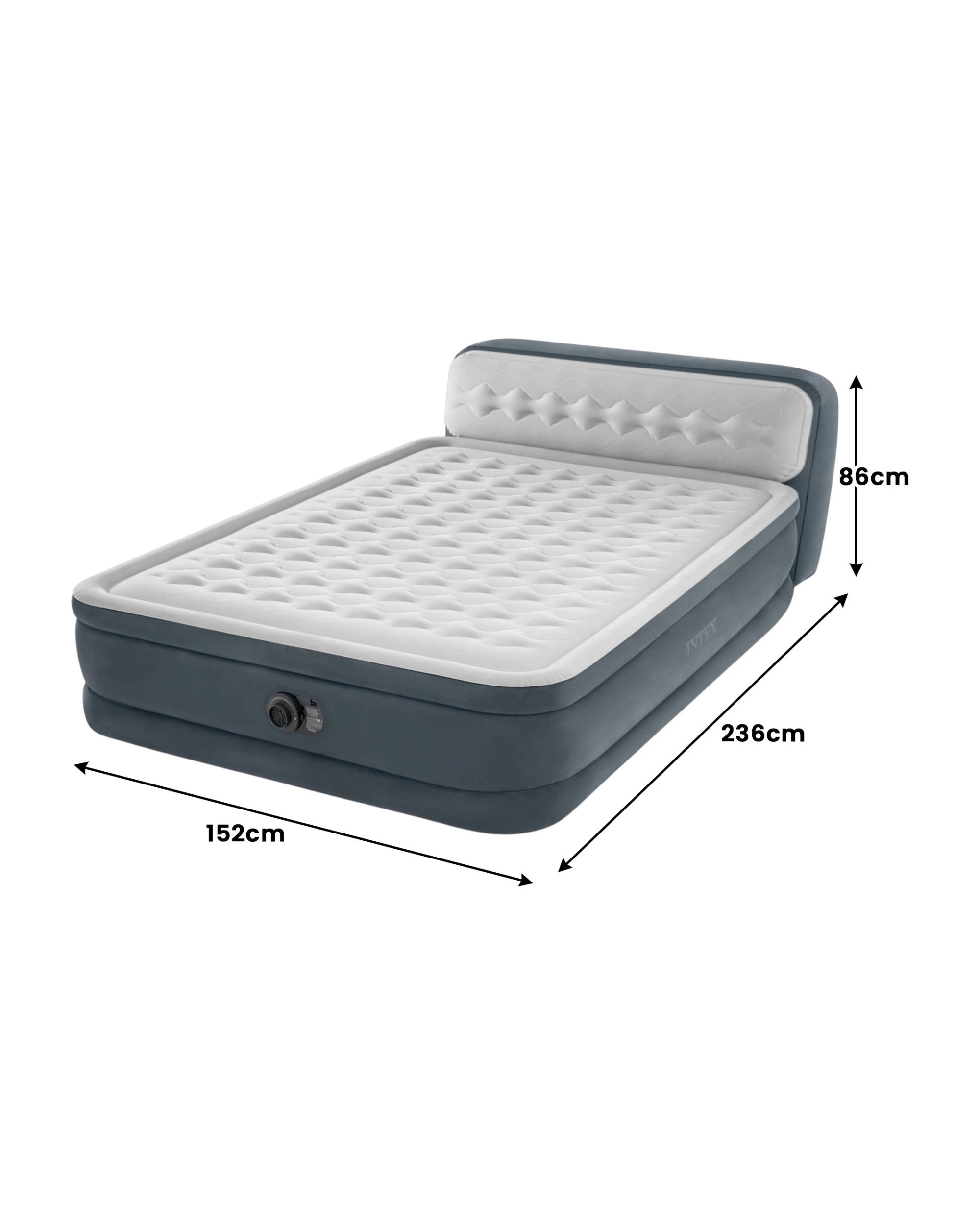 3 Intex Dura Beam Deluxe Ultra Plush Headboard Air Mattress Queen - Grey, 3 of 7
