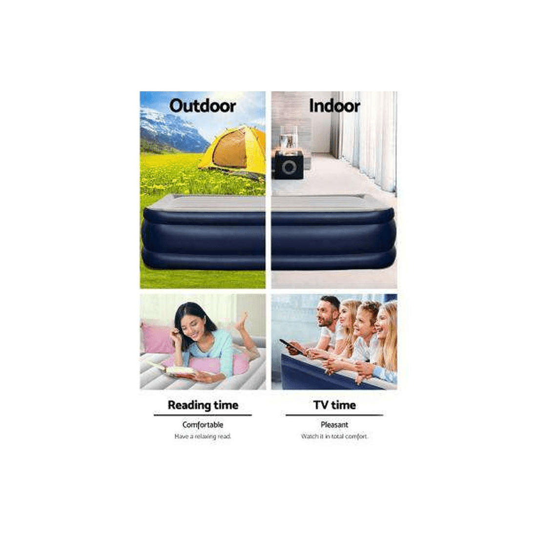 4 Bestway Air Mattress King Inflatable Bed 56cm Airbed - Blue, 4 of 6