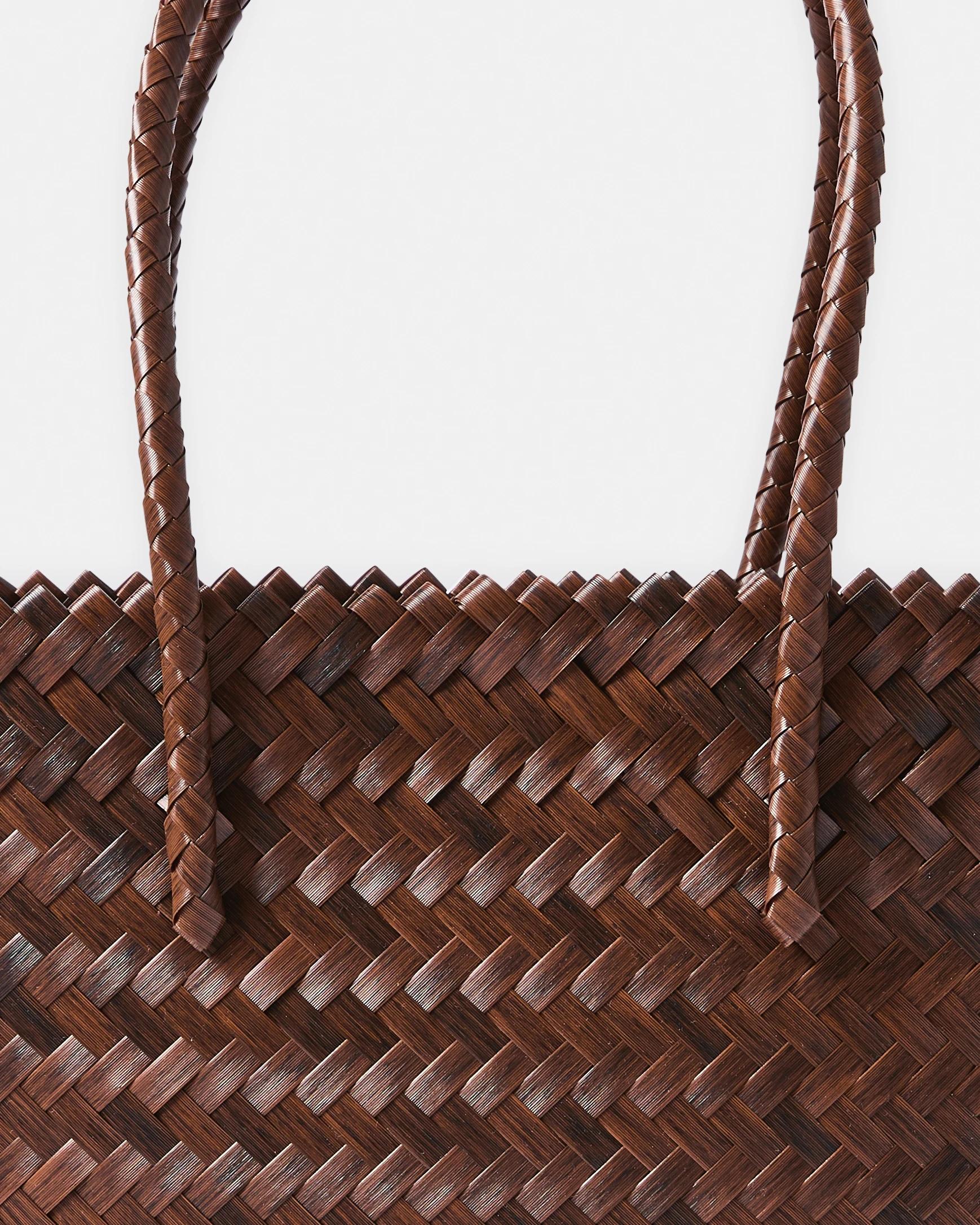 3 Basket Weave Tote Bag Chocolate, 3 of 5