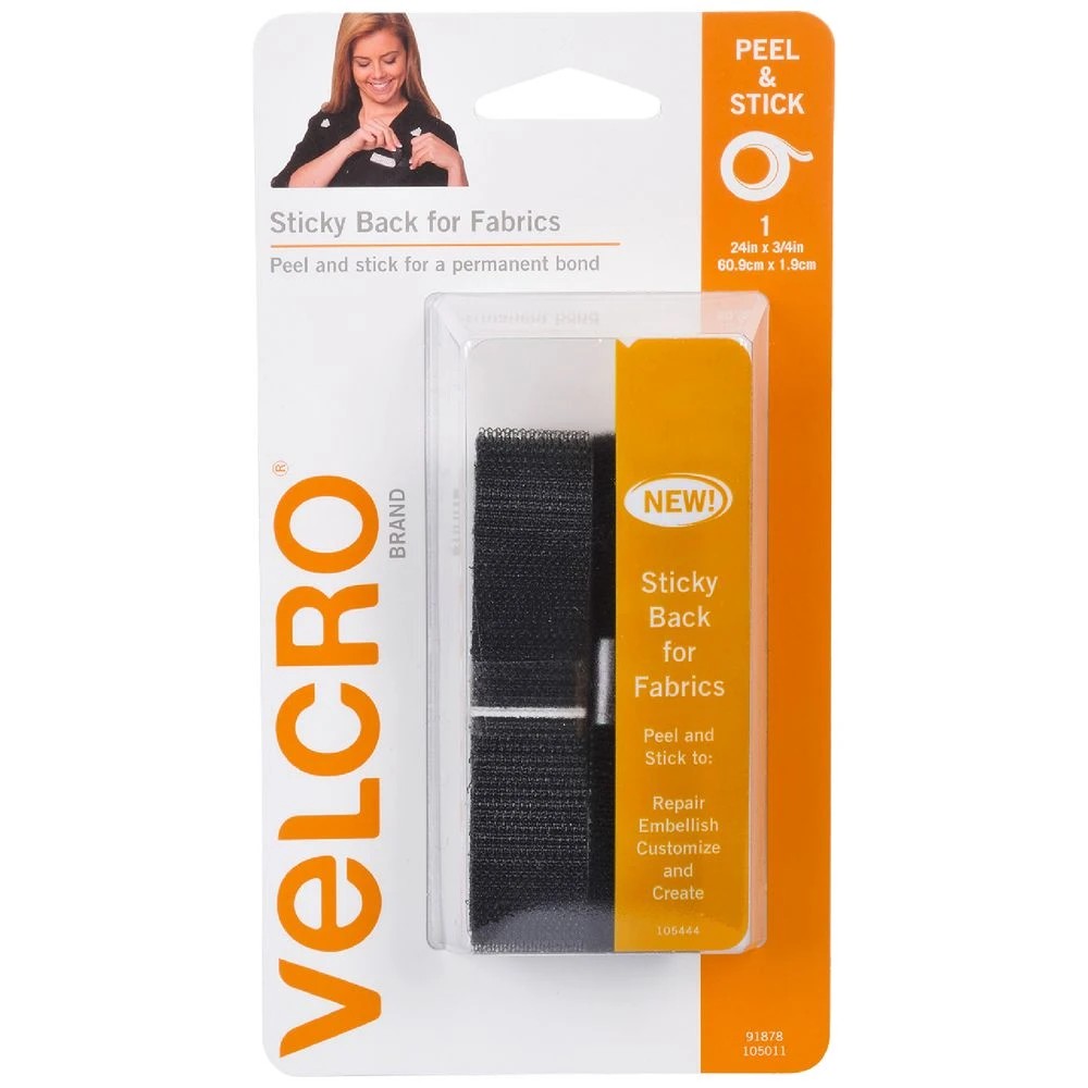 1 VELCRO Fabric Strips 19mm x 60 cm Black, 1 of 1