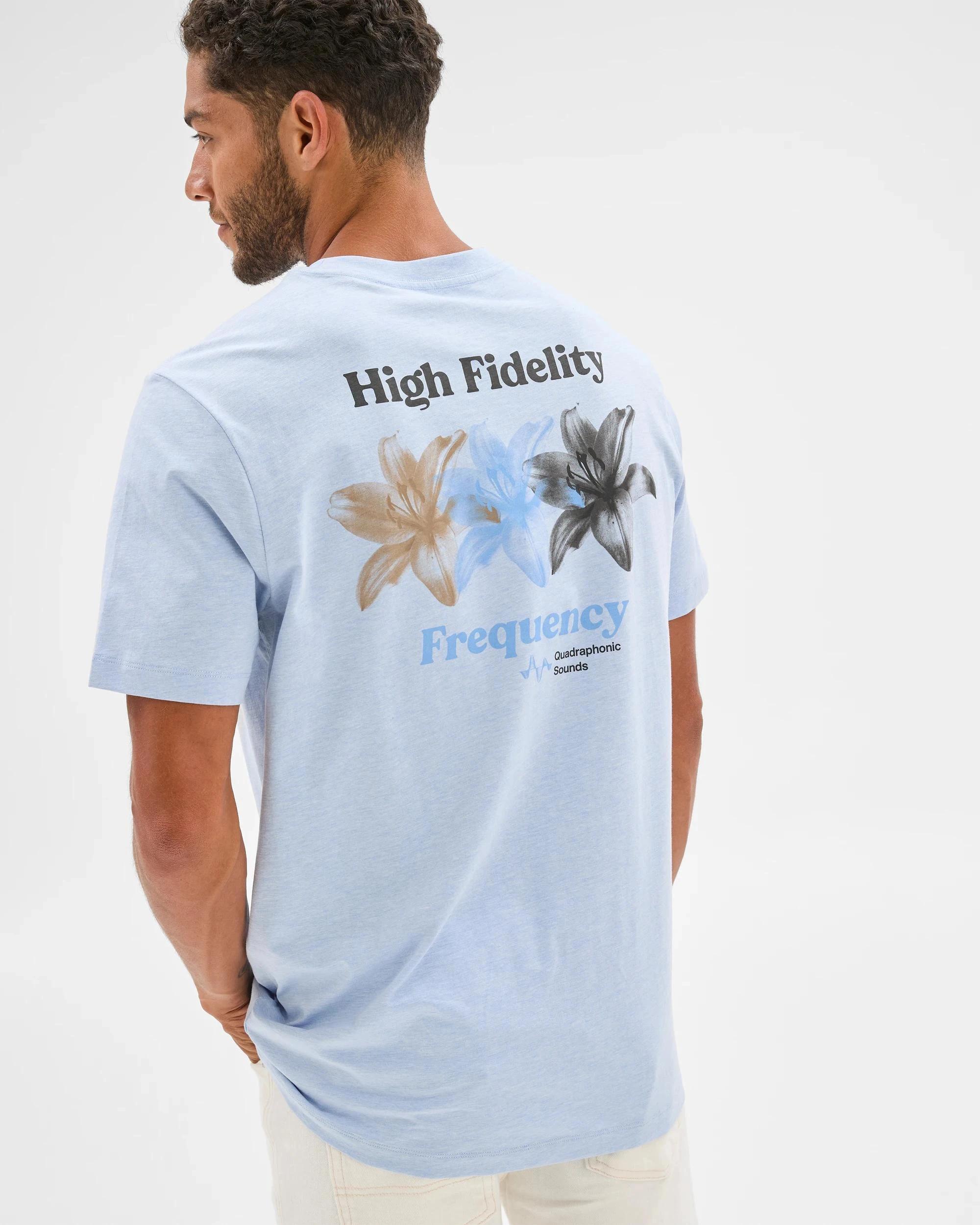 5 Target Australian Cotton Rich Frequency Print T-Shirt LIGHT BLUE MARLE, 5 of 6