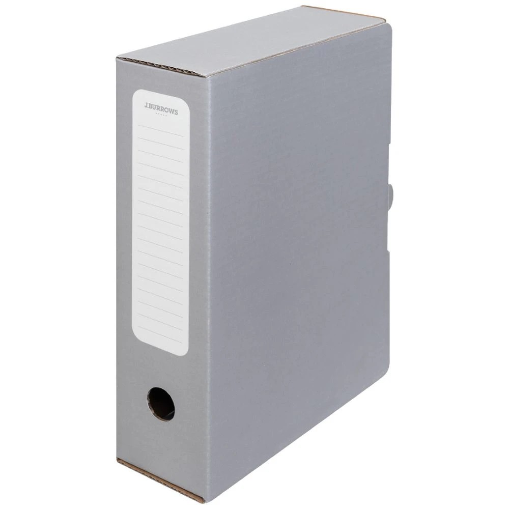 1 J.Burrows A4 Box File Spring 80mm Grey, 1 of 3
