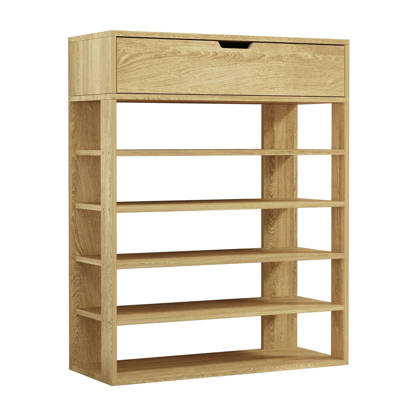 6 Oikiture Shoes Storage Rack 5-tier Shelves Shoe Storage Cabinet Drawer
 - Natural, 6 of 8