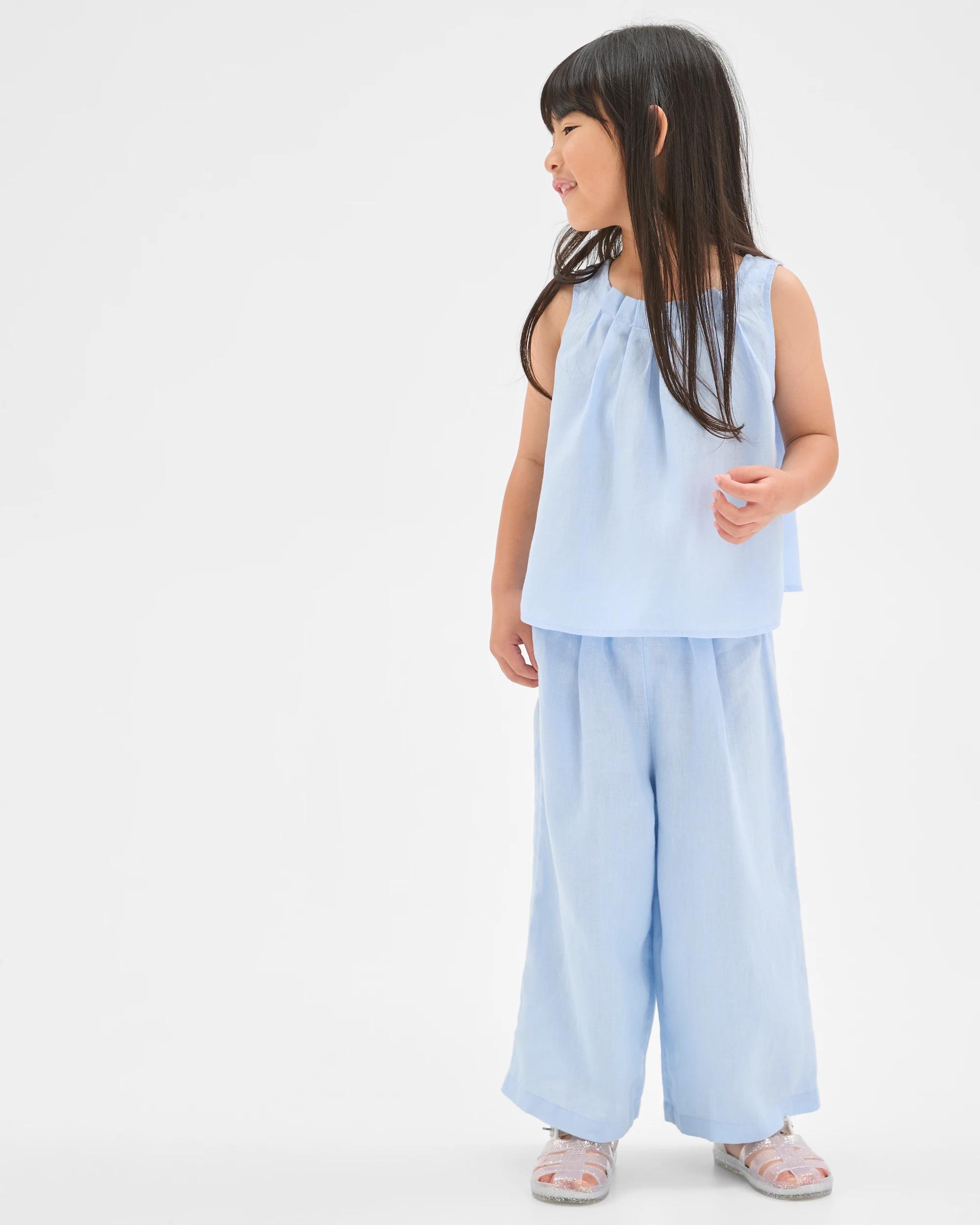 3 Target Kids European Linen Co-ord Tank Top LIGHT BLUE, 3 of 6