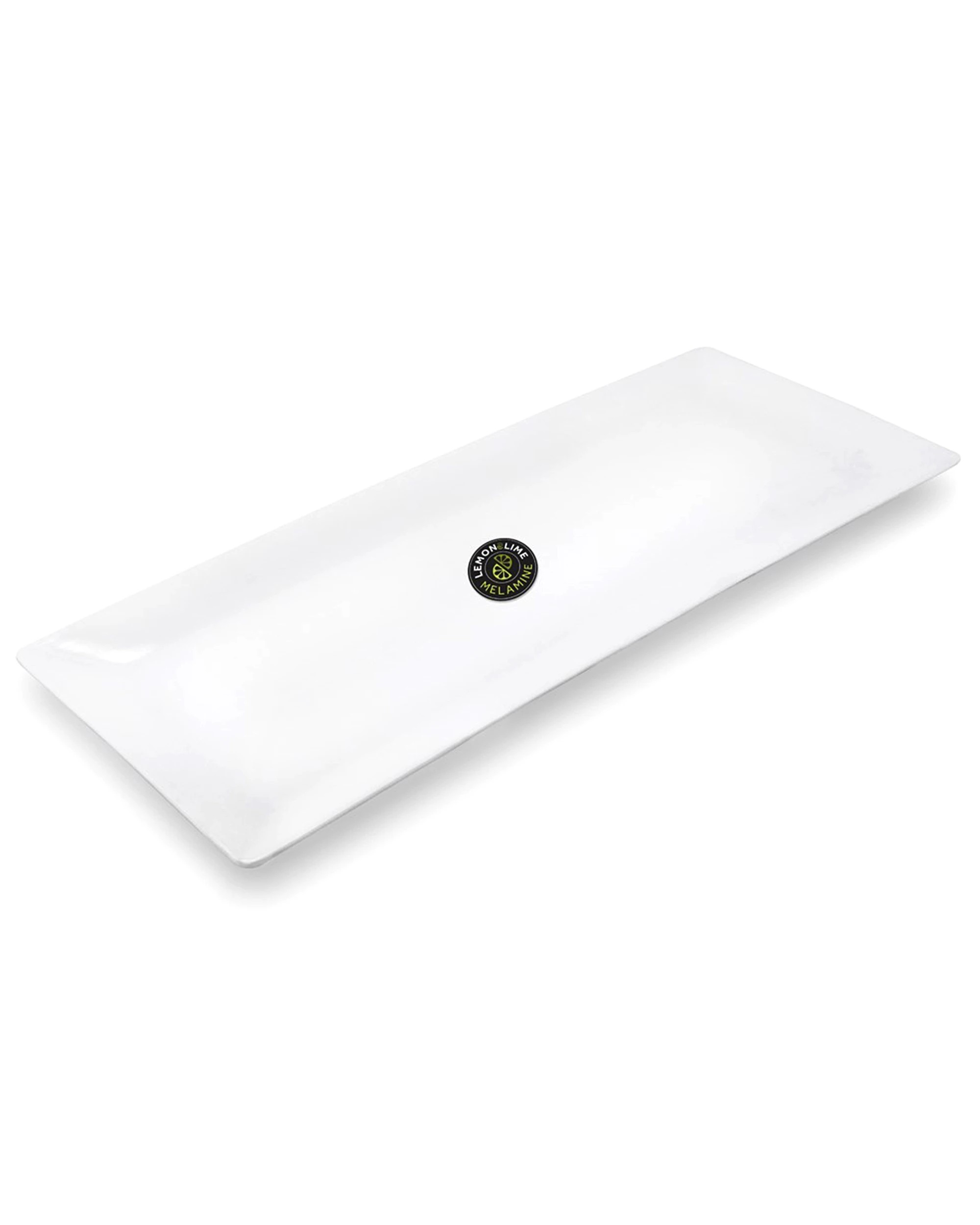 2 Lemon & Lime White Rectangular Melamine Platter 49cm x 20cm - White, 2 of 2