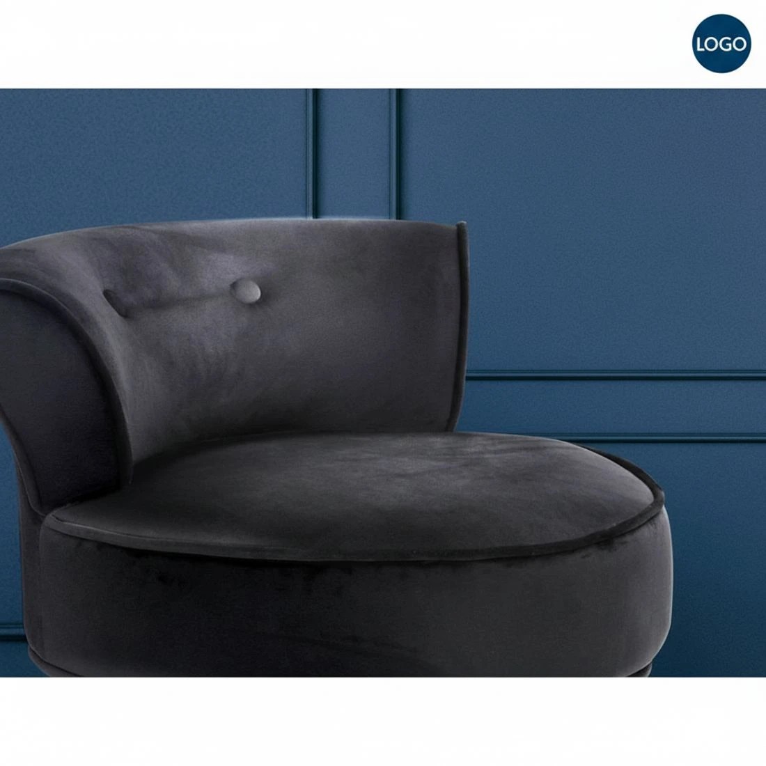 4 Artiss Vanity Stool Velvet  Abella - Black, 4 of 6