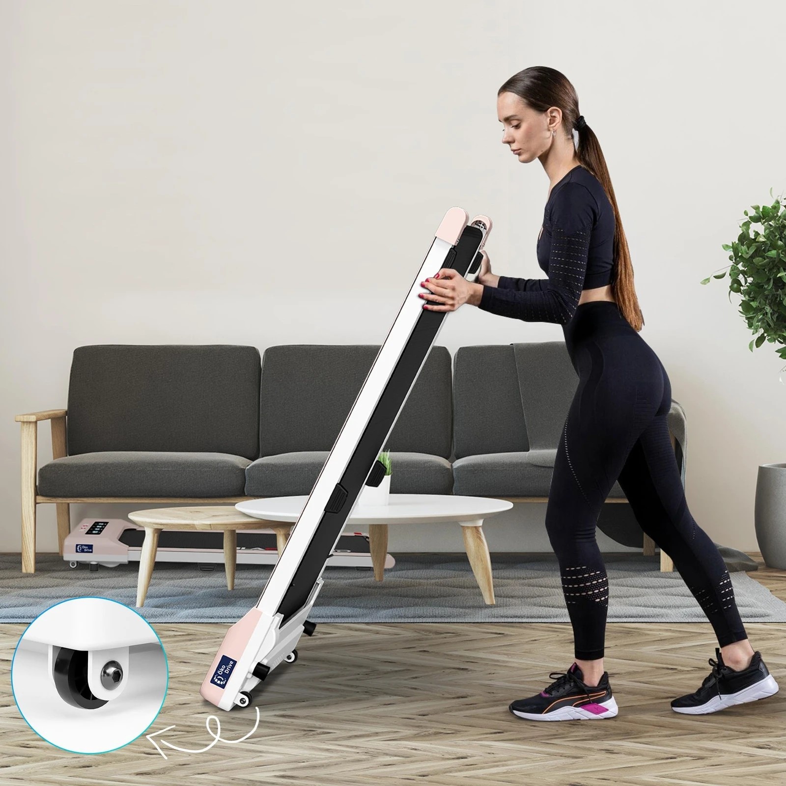 9 Black Lord Treadmill Electric Walking Pad Under Desk Home Gym 40cm Belt - Pink, 9 of 10