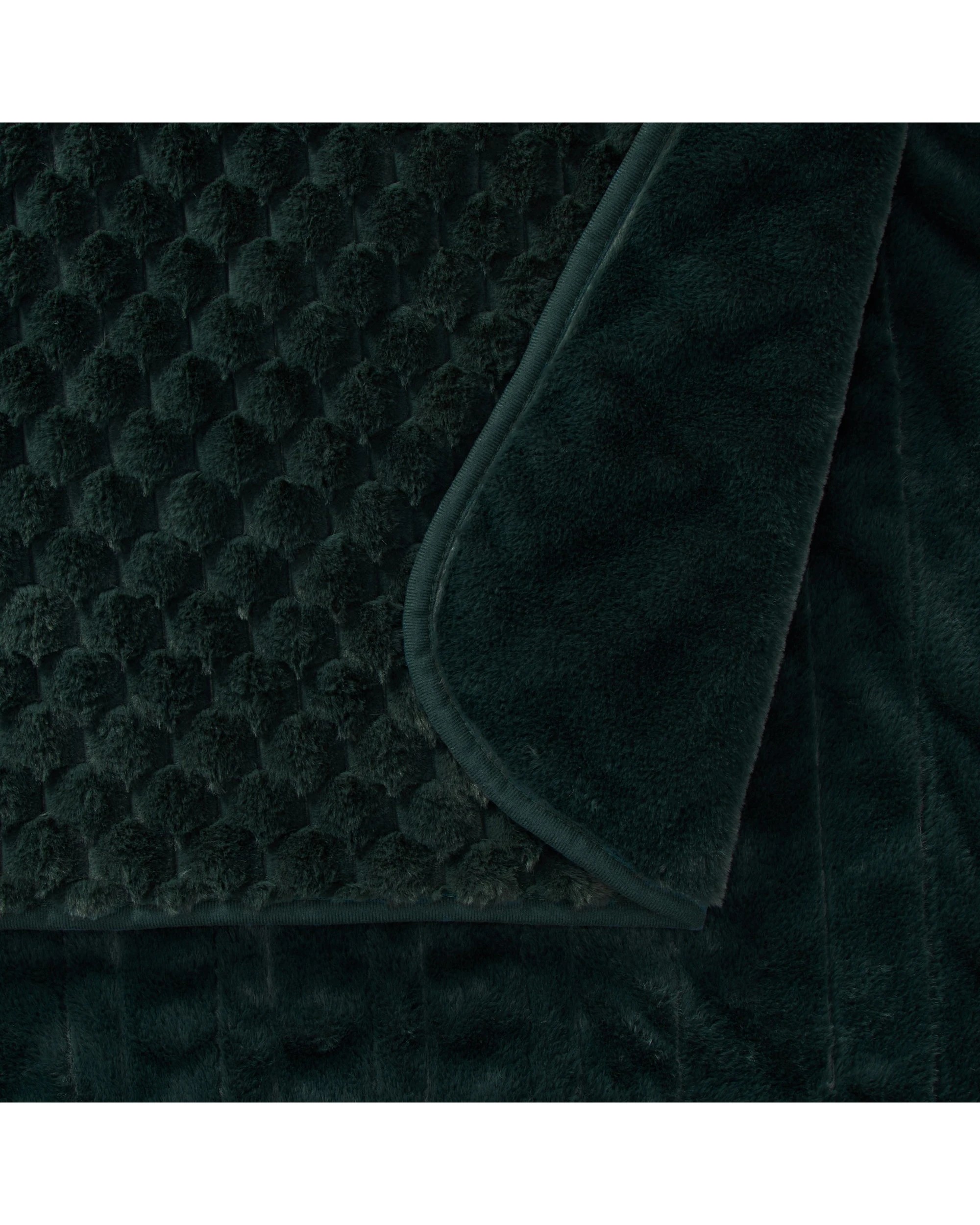 3 Dreamaker Emmett Textured Faux Fur Heated Throw 180x200cm - Deep Teal, 3 of 9