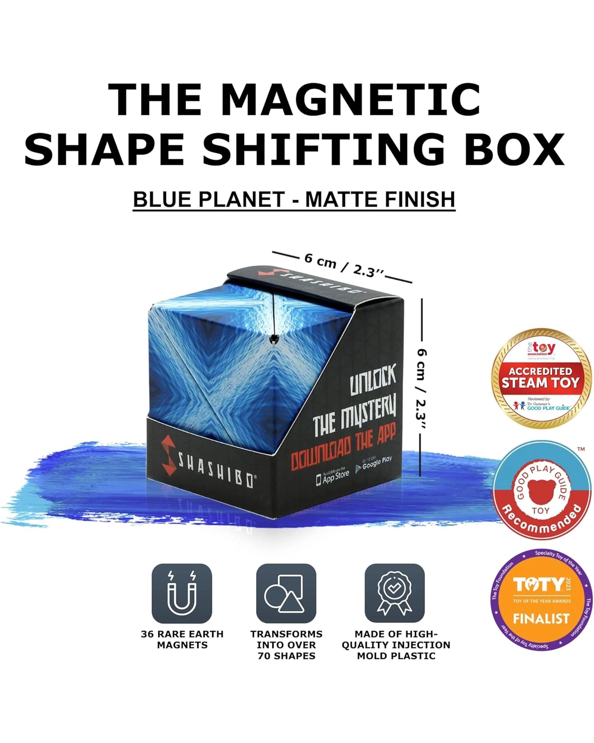 2 Shashibo Shape Shifting Box - Blue Planet, 2 of 6