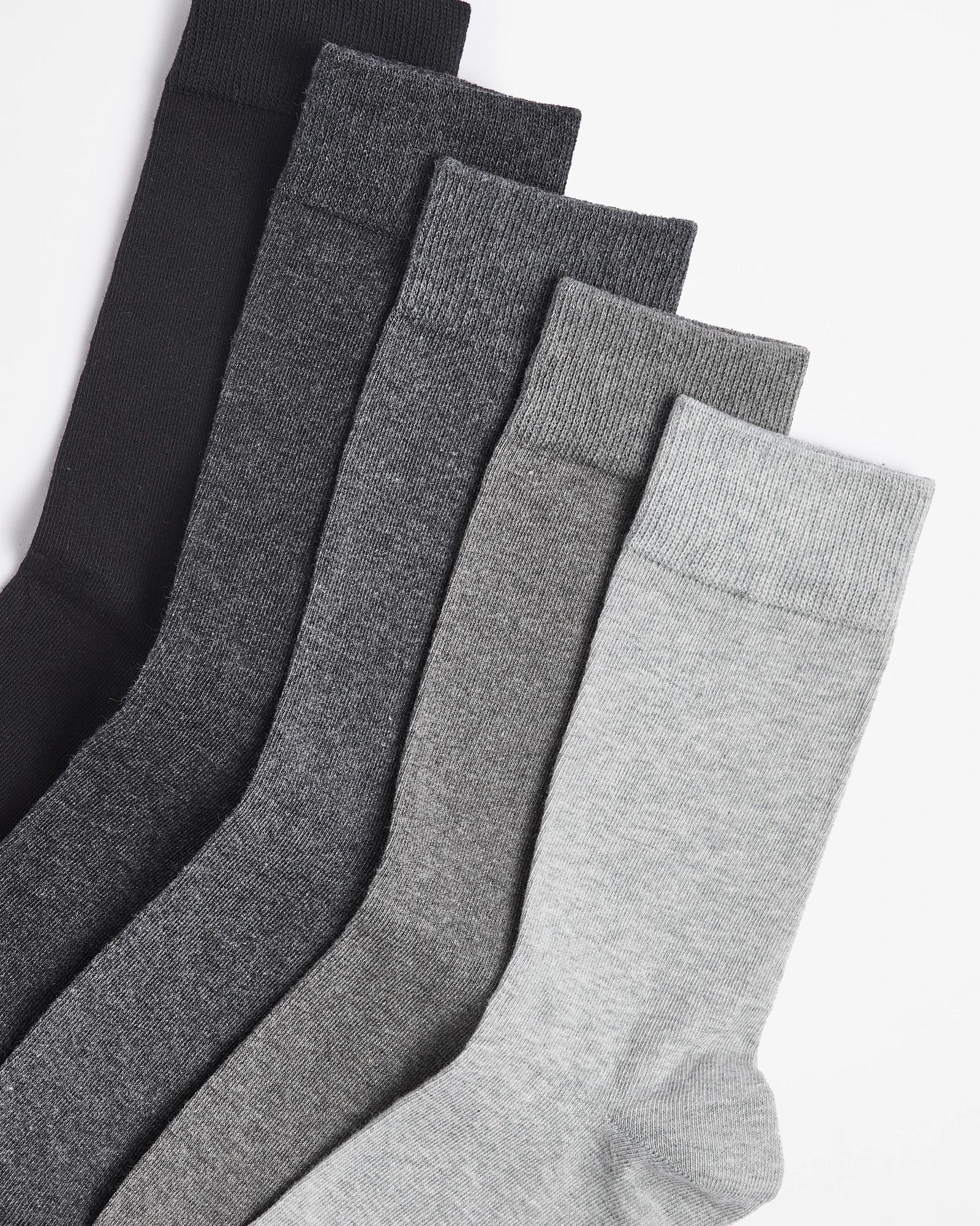 2 Australian Cotton Blend 5 Pack Business Crew Socks - Maxx GREY, 2 of 3