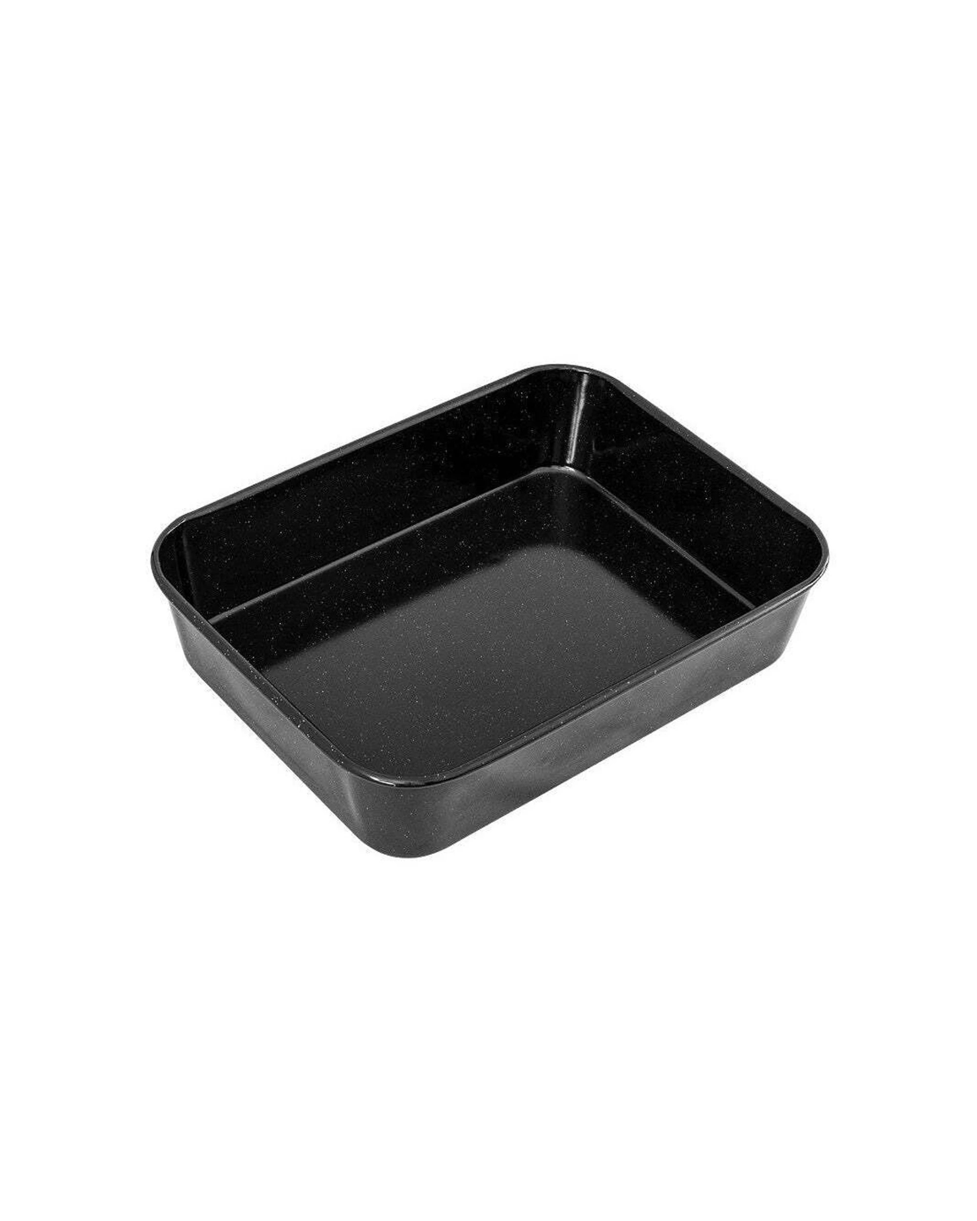 1 Bakemaster Enamel 35cm Deep Roaster Tray Rectangle Non-Stick Oven Safe - Black, 1 of 1