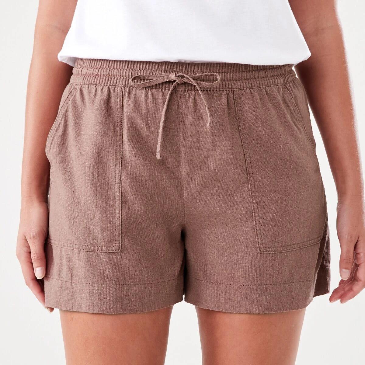 1 Linen Blend Patch Pocket Shorts FAWN TAUPE, 1 of 6